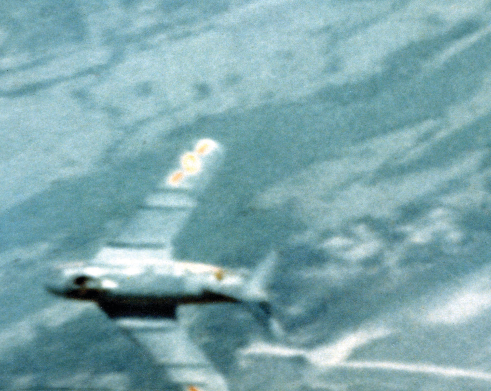 Gun camera photo shows North Vietnamese fighter. (U.S. Air Force photo)