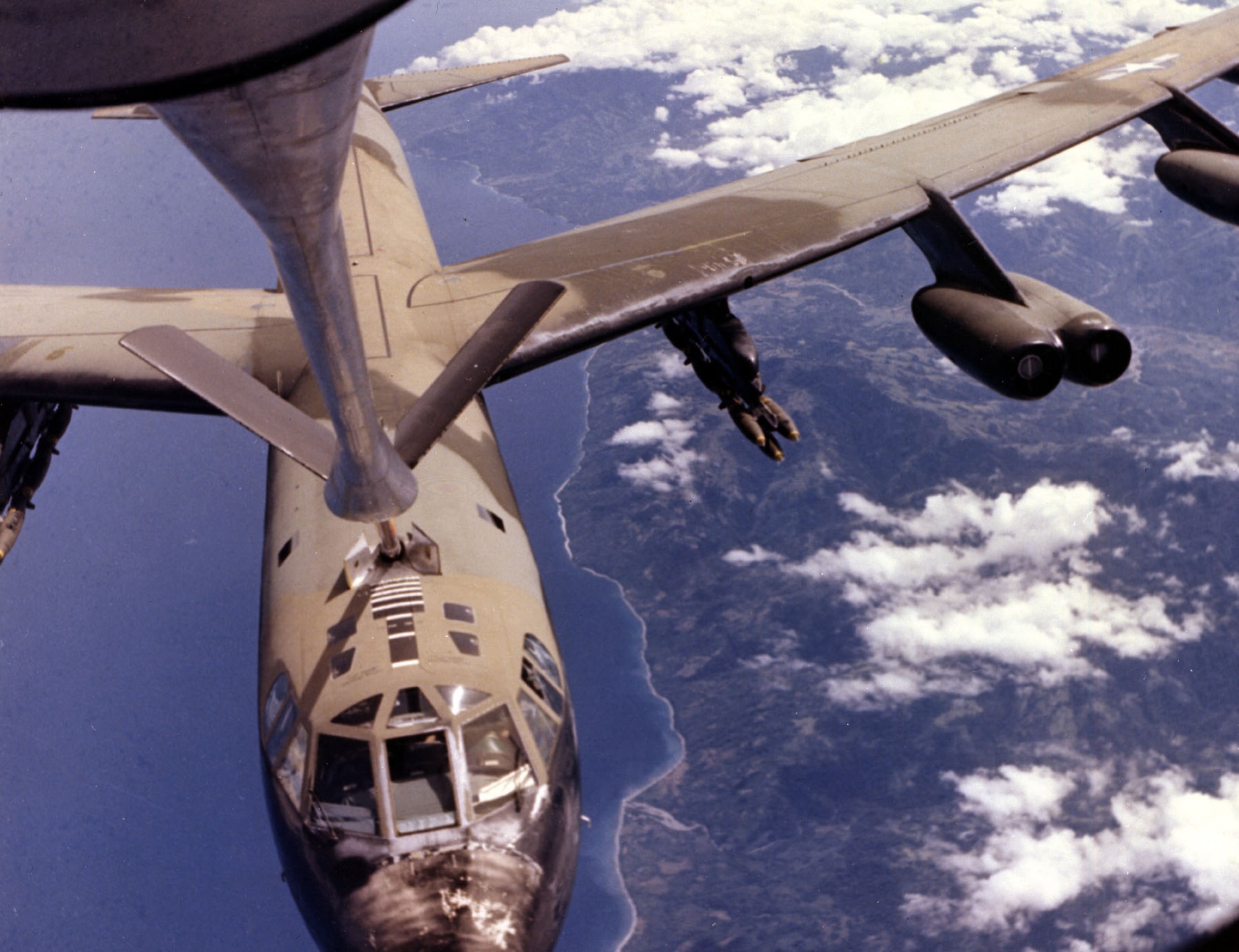 B-52 refuels en route to target. (U.S. Air Force photo)