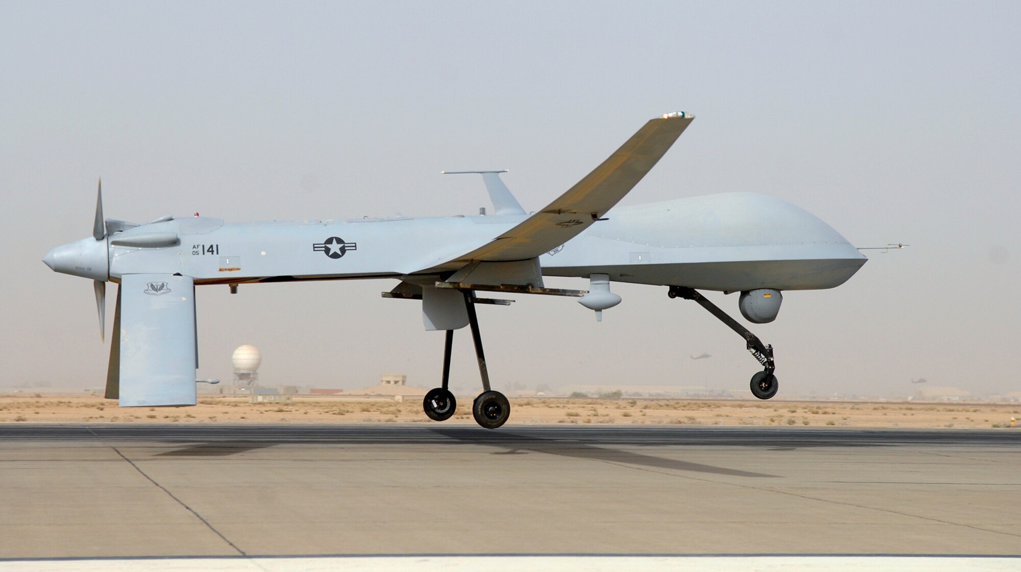 An MQ-1 Predator unmanned aircraft prepares for take off in support of operations in Southwest Asia. (U.S. Air Force photo/Senior Airman Julianne Showalter)