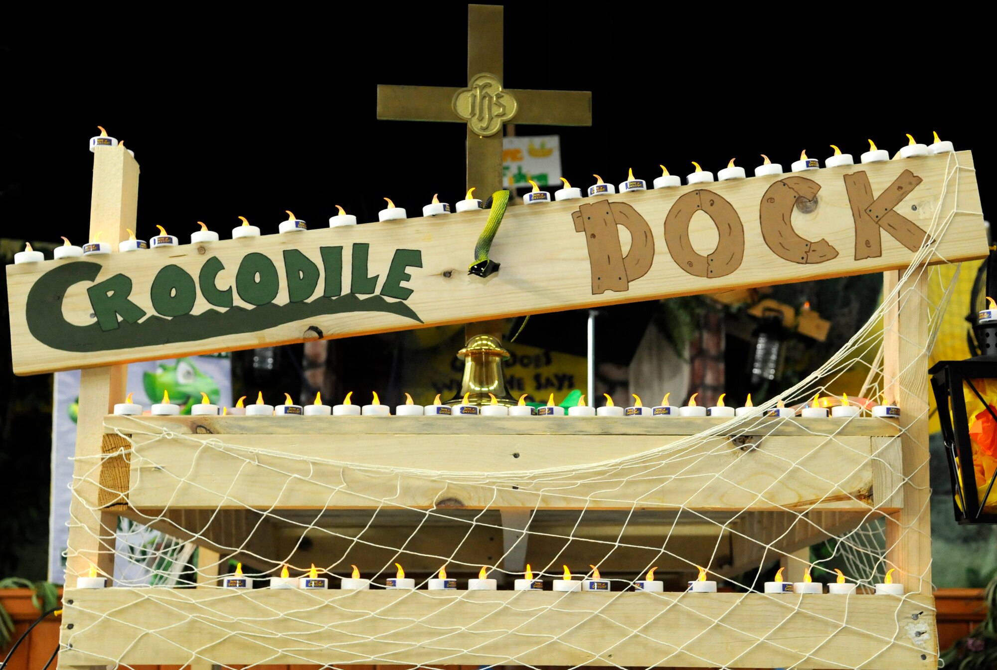 Incirlik Children attended Vacation Bible School Friday, Aug. 7, 2009, at the Incirlik Unit School, Incirlik Air Base, Turkey.  The school chose the Crocodile Dock bayou for this year’s curriculum.  The school was decorated like the bayou for the event.   Vacation Bible School is a summer program sponsored by base chapels across the Air Force.  Participants learn about and reenact various scenes from the bible throughout the week.  (U.S. Air Force photo/Staff Sgt. Raymond Hoy)