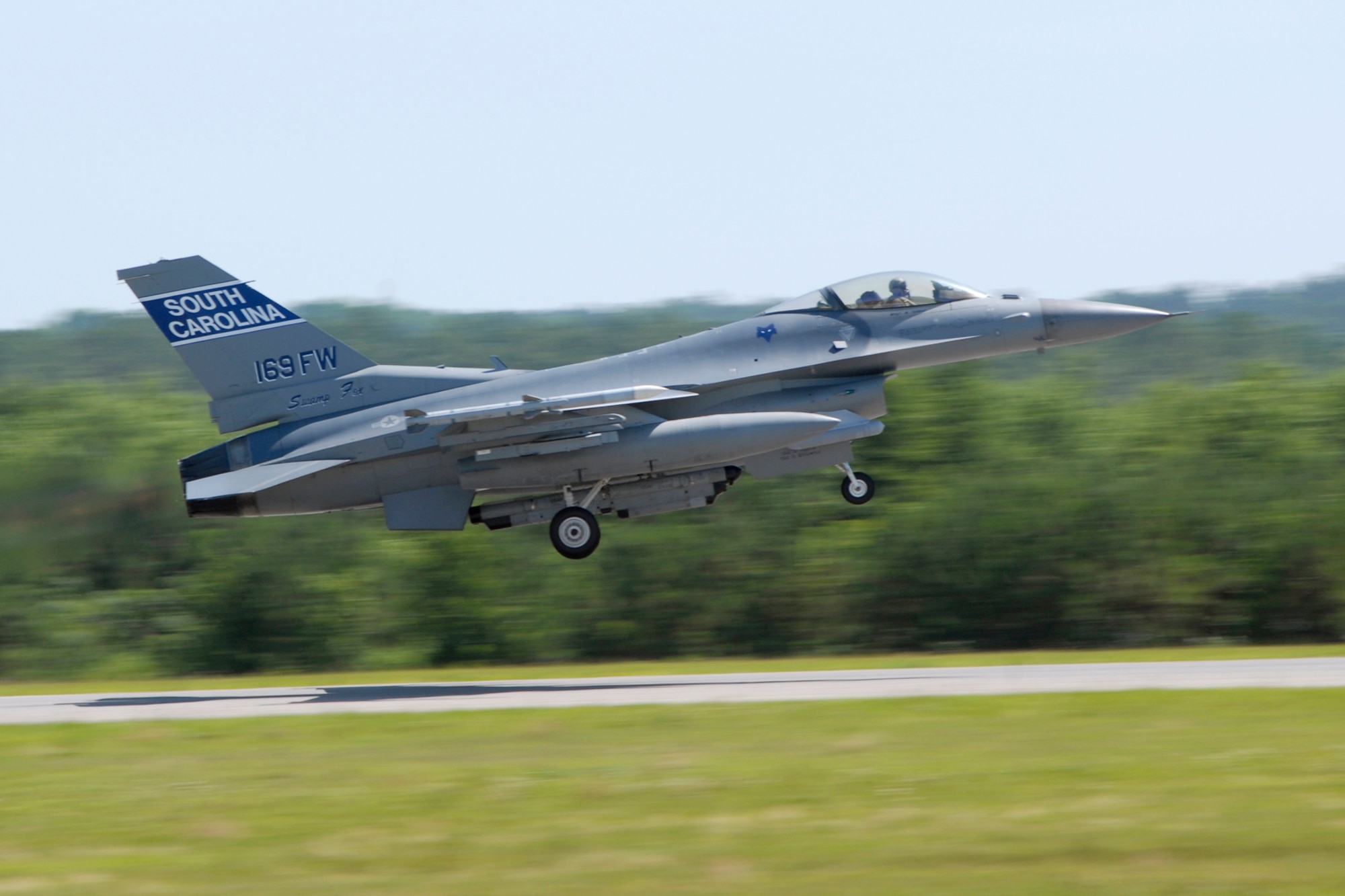 Aircraft and Personnel assigned to the 169th Fighter Wing at McEntire are currently involved in a Phase I ORE which evaluates a unit's ability to process personnel, equipment, and aircraft from home station to a deployed location safely and efficiently. The 169th is home of the Swamp Foxes of the South Carolina Air National Guard and is training for an Operational Readiness Inspection (ORI) scheduled for late 2007. (US Air Force photo by Master Sgt Marvin Preston) 