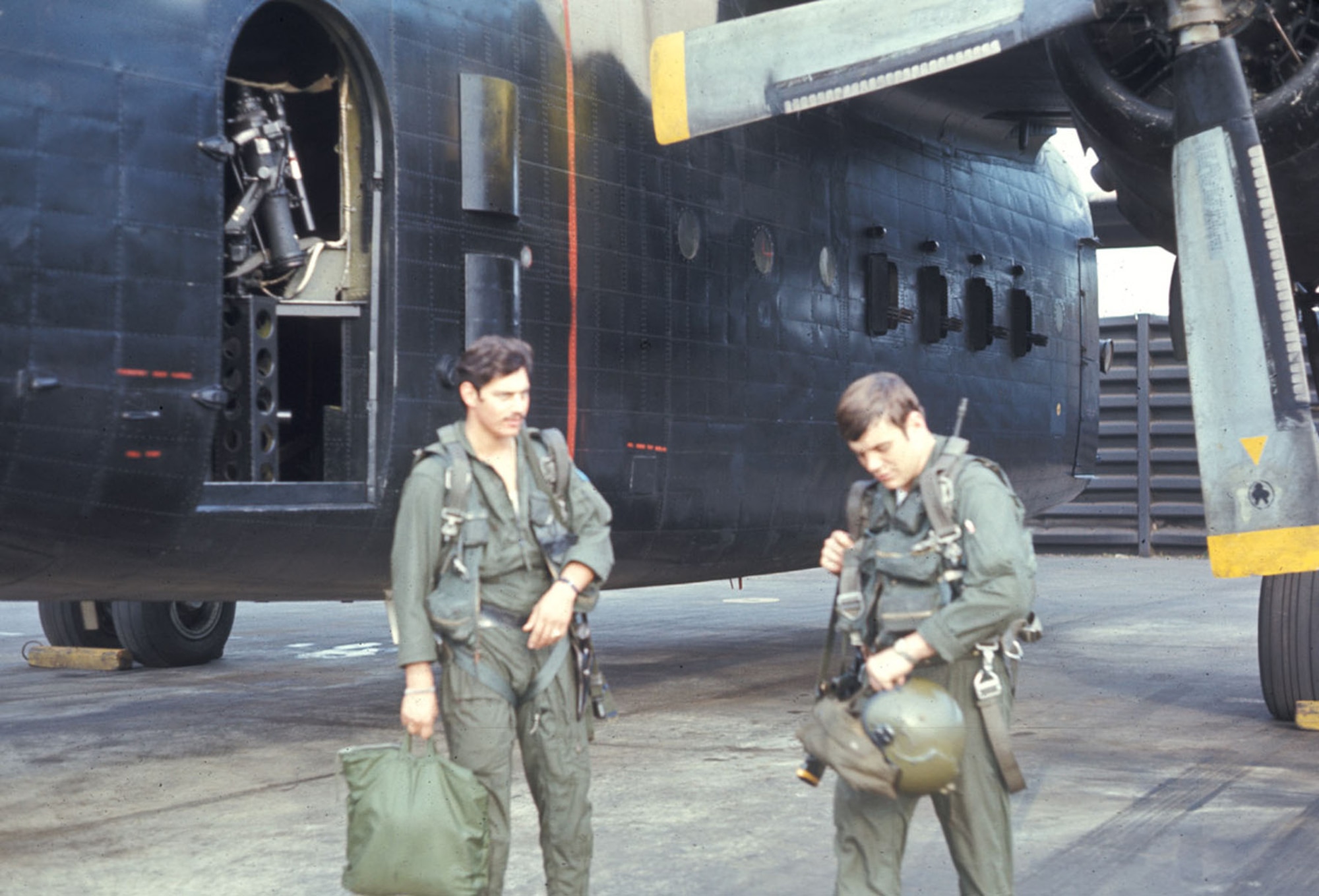 AC-119G “Shadow” gunners prepare for a mission. These gunships supported troops in ground combat, attacked enemy supply lines and provided convoy escort. (U.S. Air Force photo)