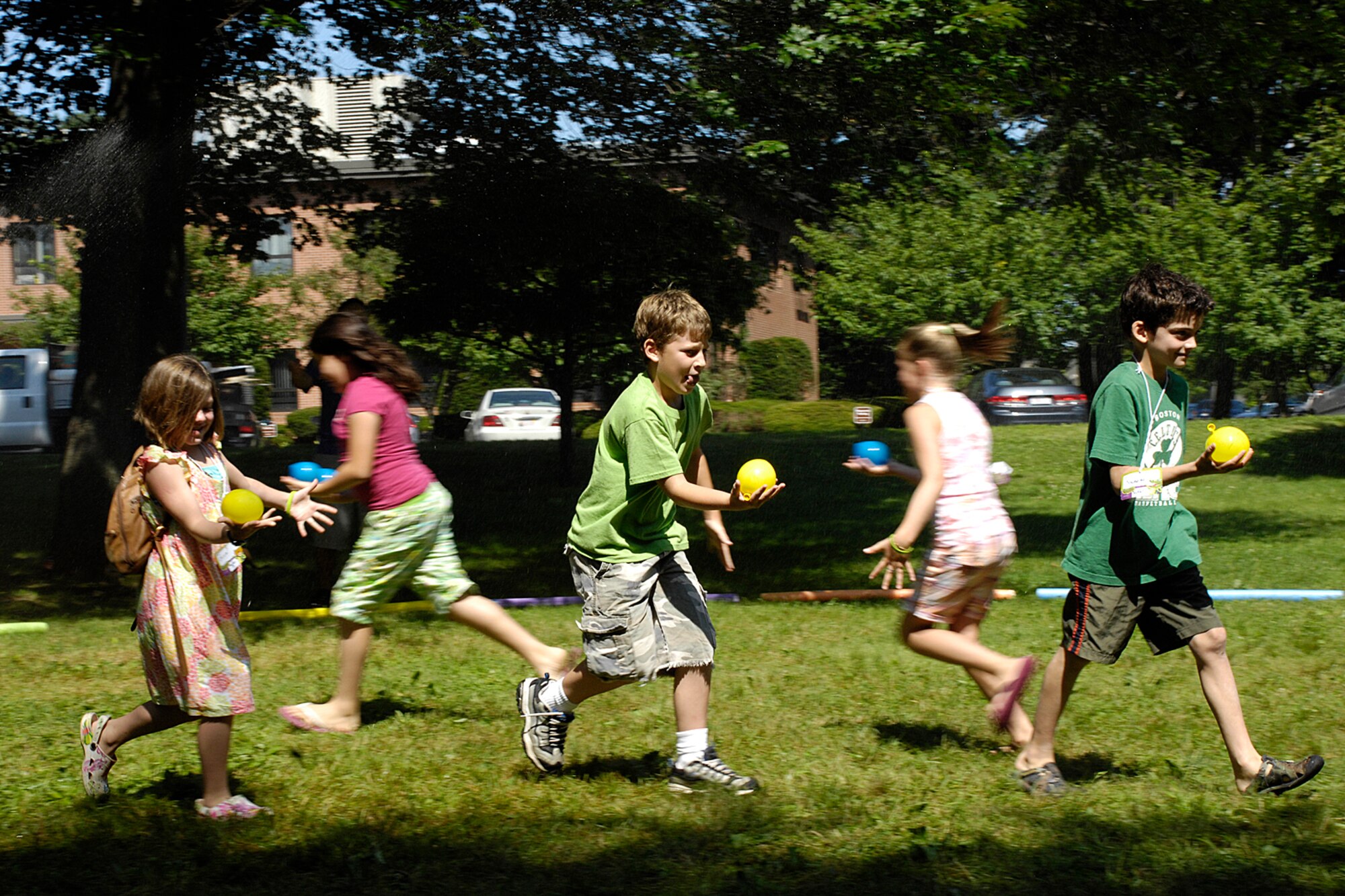 HANSCOM AIR FORCE BASE, Mass. –Children participate in one of the fun activities hosted by the Hanscom Base Chapel during their annual Vacation Bible School that took place Aug. 3 to 7. (U.S. Air Force photo by Linda LaBonte Britt) 
