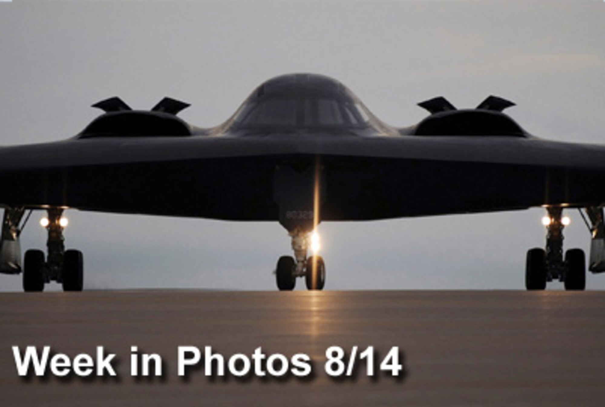 Air Force Week in Photos for Aug. 14 highlights photos from around the Air Force. In this photo by Senior Airman Jason Huddleston, the B-2 "Spirit of Missouri" taxis on the north ramp at Whiteman Air Force Base, Mo., Aug. 10 as part of the wing's nuclear operational readiness exercise. (U.S. Air Force photo illustration)