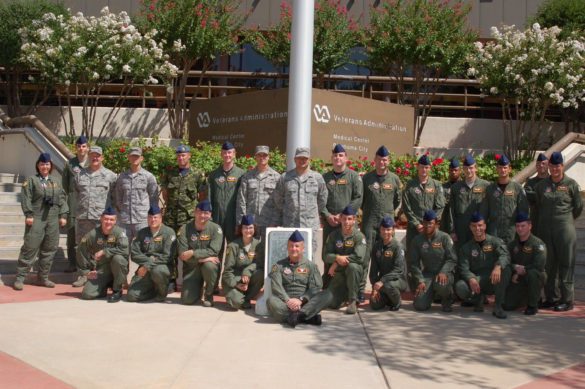 A group of Airmen from the 964th Airborne Air Control Squadron spent time visiting with patients at the VA Medical Center August 10. Photo courtesy of Senior Airman Jose Zayaszambrana.