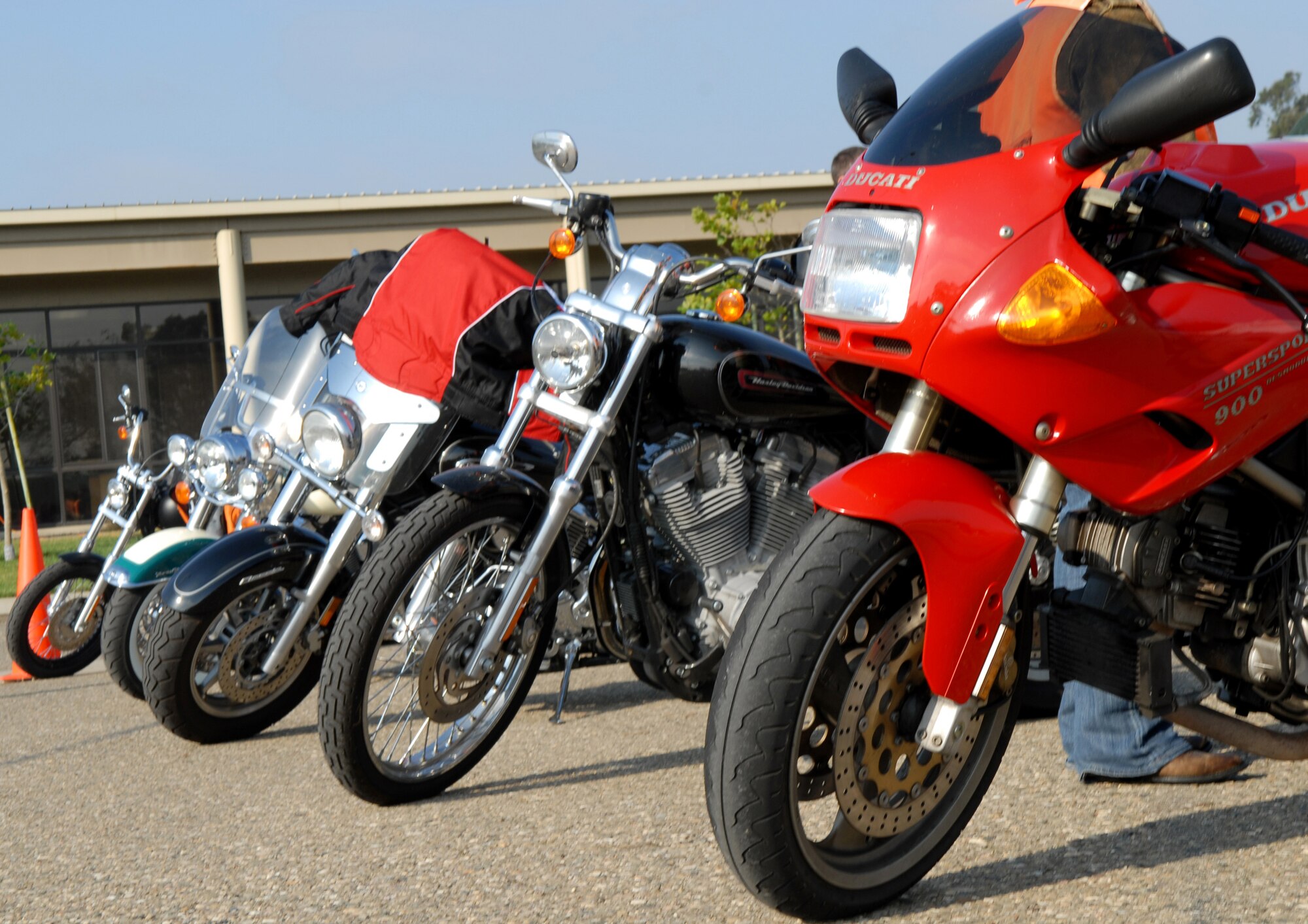 VANDENBERG AIR FORCE BASE, Calif. -- Due to the increased number of motorcycle fatalities nation-wide, Vandenberg held Motorcycle Safety Day here Aug.14. Motorcycle Safety Day consisted of two main events: motorcycle safety training and rider safety training. Motorcycle safety consisted of a full motorcycle function check, while the rider safety portion informed people how to wear the appropriate gear. (U.S. Air Force photo/Airman 1st Class Kerelin Molina)