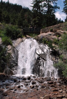Helen Hunt Falls offers visitors a cool retreat and opportunities to explore the wilderness with nearby trailheads. The falls are named after Helen Hunt Jackson, an advocate for Indian American rights in the late 19th century. (U.S. Air Force photo/Ann Patton)
