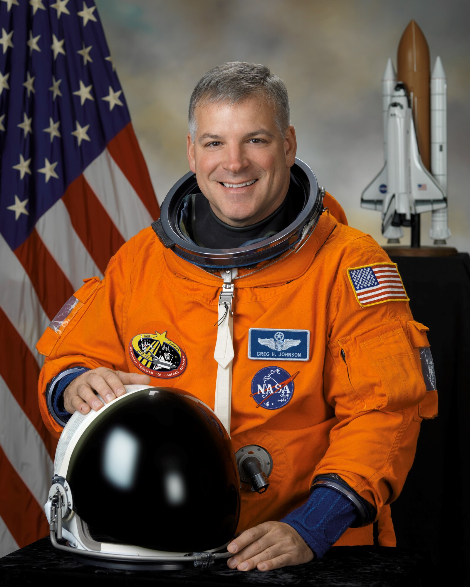 Retired Col. Greg Johnson has been selected as the pilot for Space Shuttle Discovery's upcoming mission, STS-134, which will deliver the Alpha Magnetic Spectrometer to the International Space Station. Colonel Johnson is a 1984 graduate of the U.S. Air Force Academy in Colorado Springs, Colo. (NASA photo)