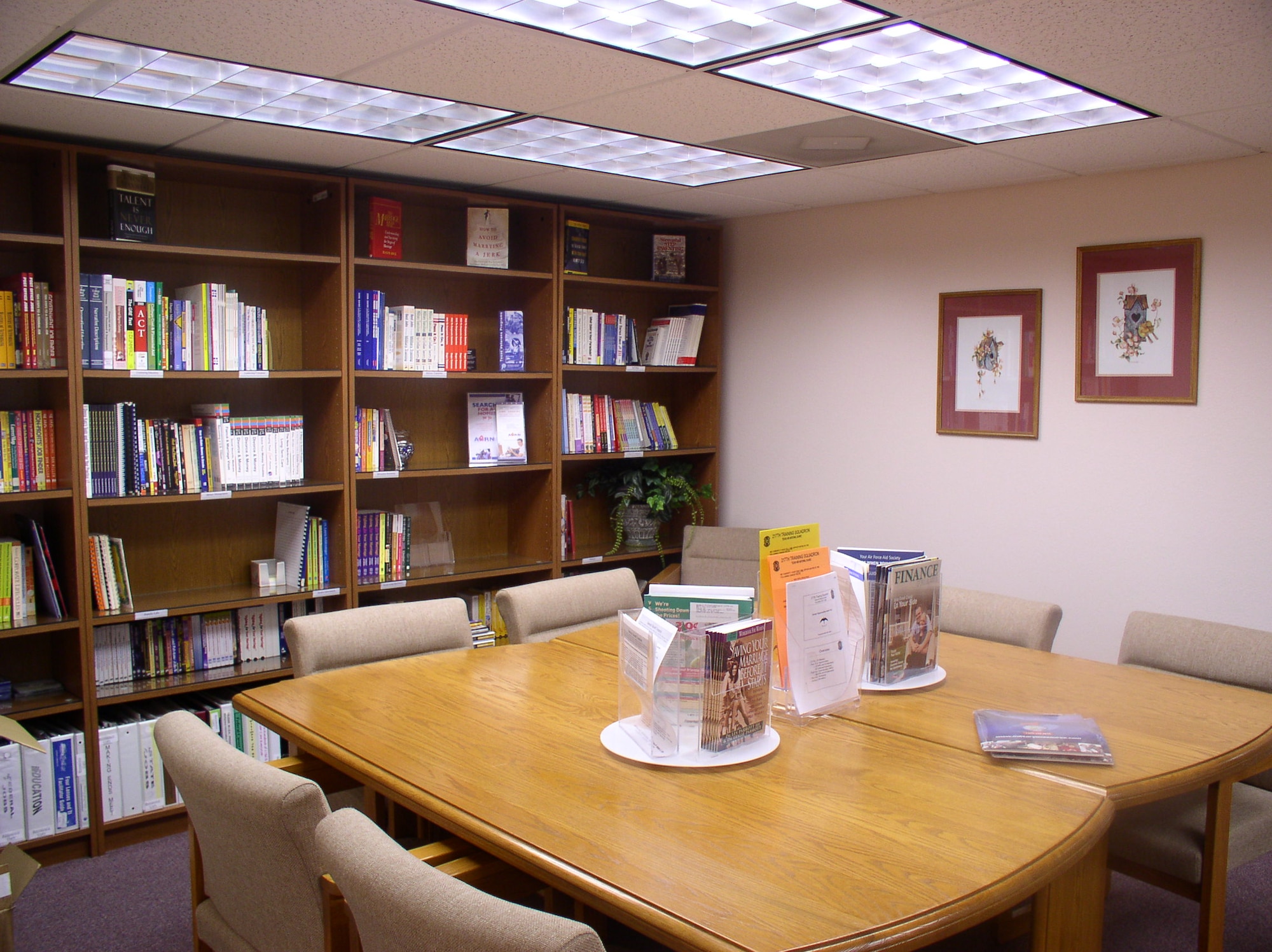 The library at the Discovery Resource Center. (U.S. Air Force photo by Megan Elsner)