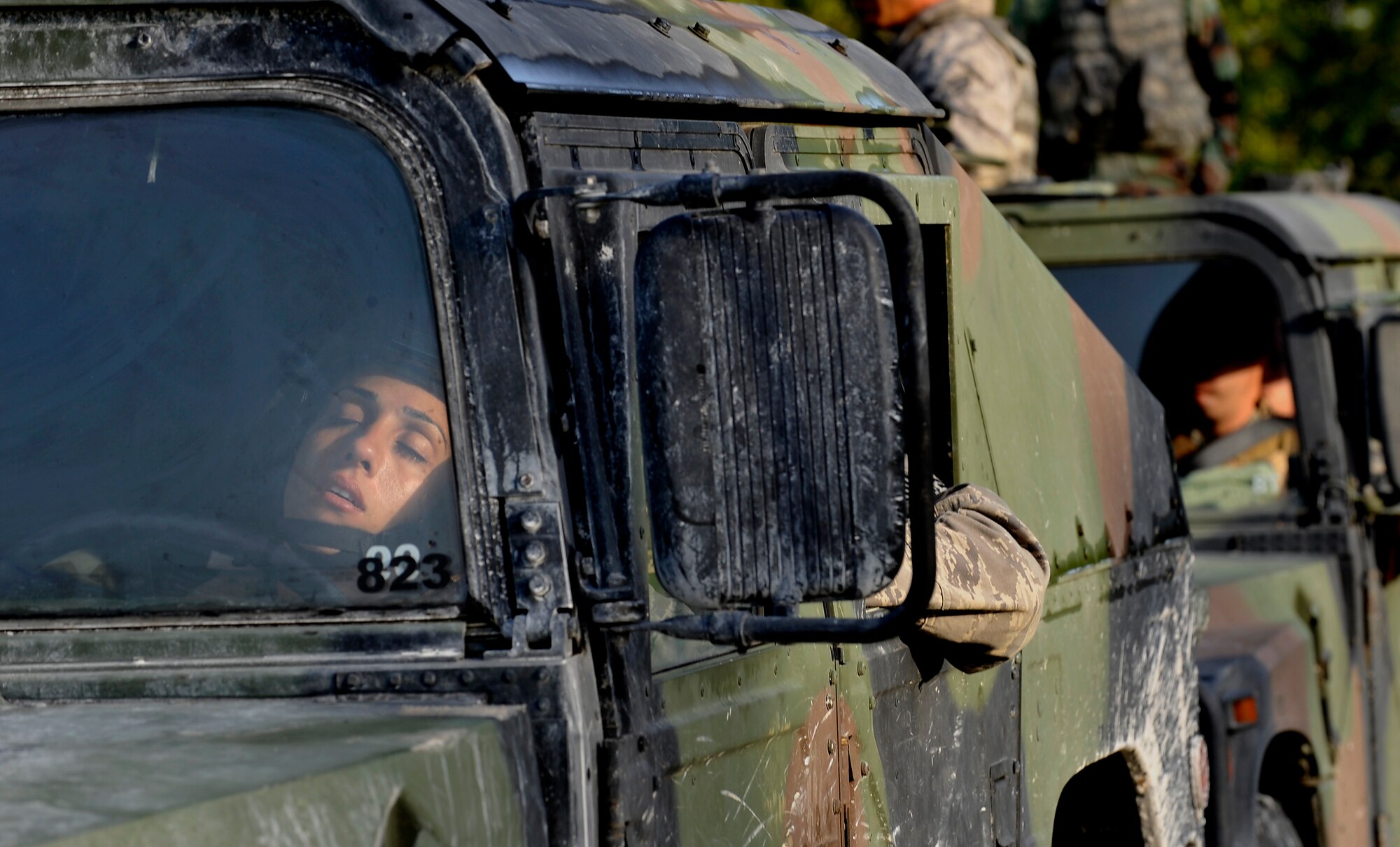 CAMP BLANDING, Fla. -- Senior Airman Meghedie Dersakissian, 18th Weather Squadron battlefield forecaster who is assigned to Fort Bragg, N.C., rests during a break period after approximately 38 hours of training during the Cyclogenesis course held here July 30. Members from the 93rd Air and Ground Operations Wing, a tenant wing at Moody Air Force Base, Ga., were students in the course. (U.S. Air Force photo by Senior Airman Schelli Jones)