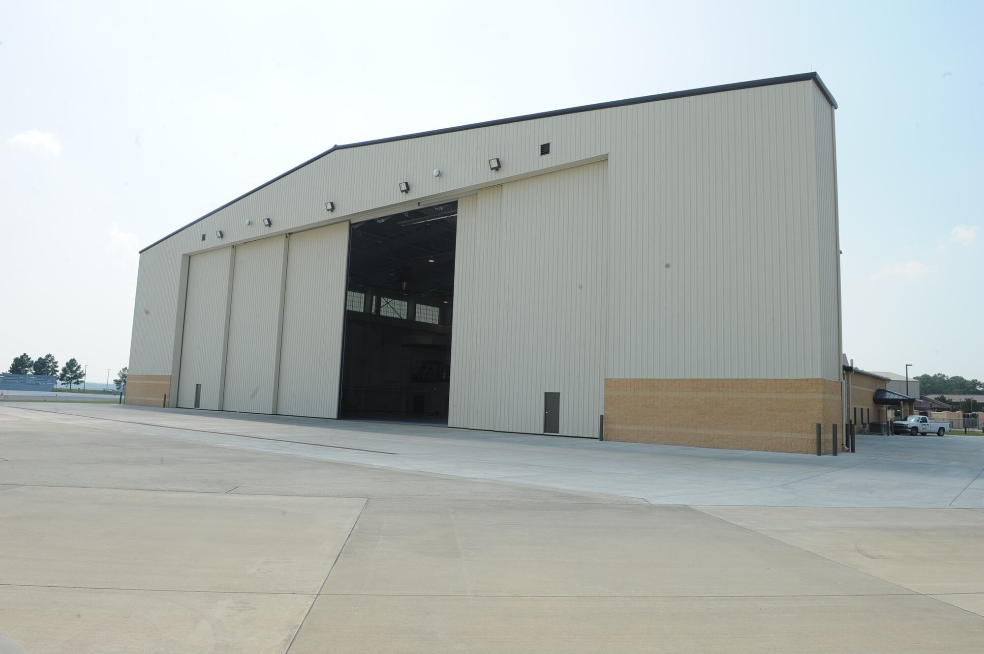SEYMOUR JOHNSON AIR FORCE BASE, N.C. -- The new 916th Air Refueling Wing Corrosion Control Hangar. The new hangar will allow KC-135 aircraft to be washed and checked here at Seymour Johnson.