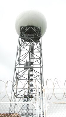 ANDERSEN AIR FORCE BASE, Guam ? This NEXRAD weather radar provides data for the 36th Operations Support Squadron, the Federal Aviation Administration and the National Weather Service. Members of the 36th Communications Squadron ground radar systems flight provide maintenance support for the radar. (U.S. Air Force photo by Senior Airman Shane Dunaway)