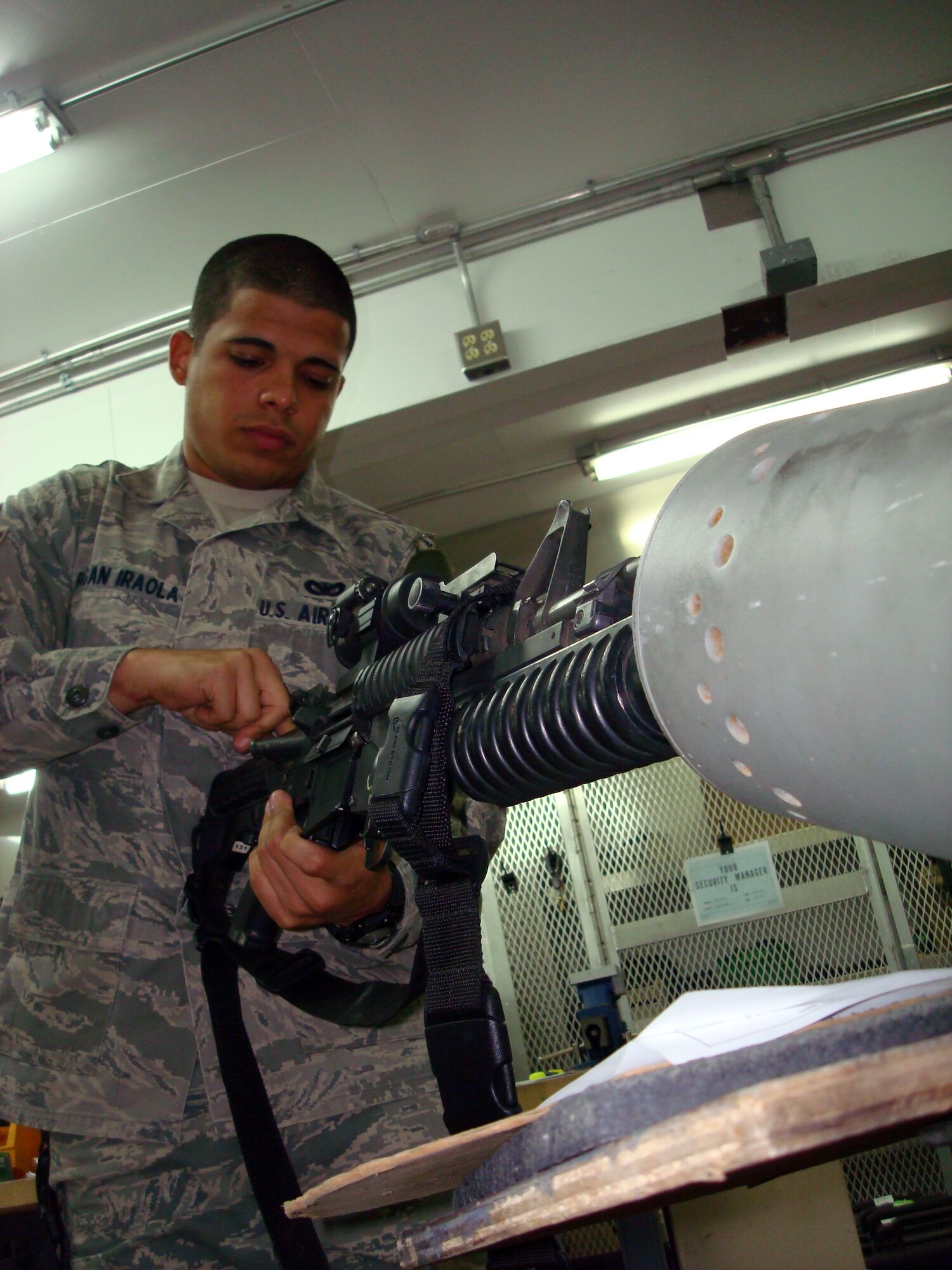 SOUTHWEST AISA -- Airman 1st Class Edgardo Pagan, 387th Expeditionary Security Forces Squadron controller, is deployed from the 62nd SFS, McChord Air Force Base, Wash. (Courtesy photo)                               