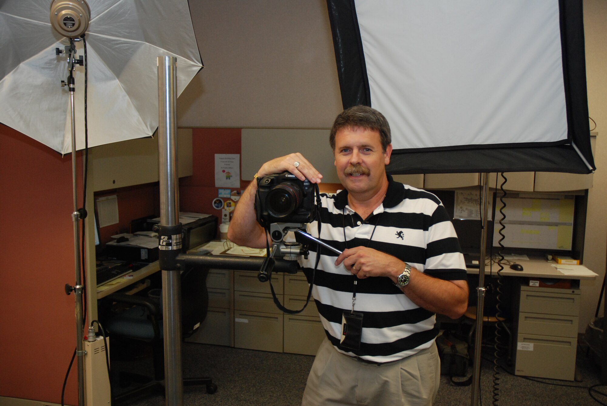 Don Peek, 94th Airlift Wing Public Affairs, is selected for the INNERview for week Aug. 17 to 21. Mr. Peek has been the base photographer for the past 10 years.  (U.S. Air Force photo/Shaun Shenk)