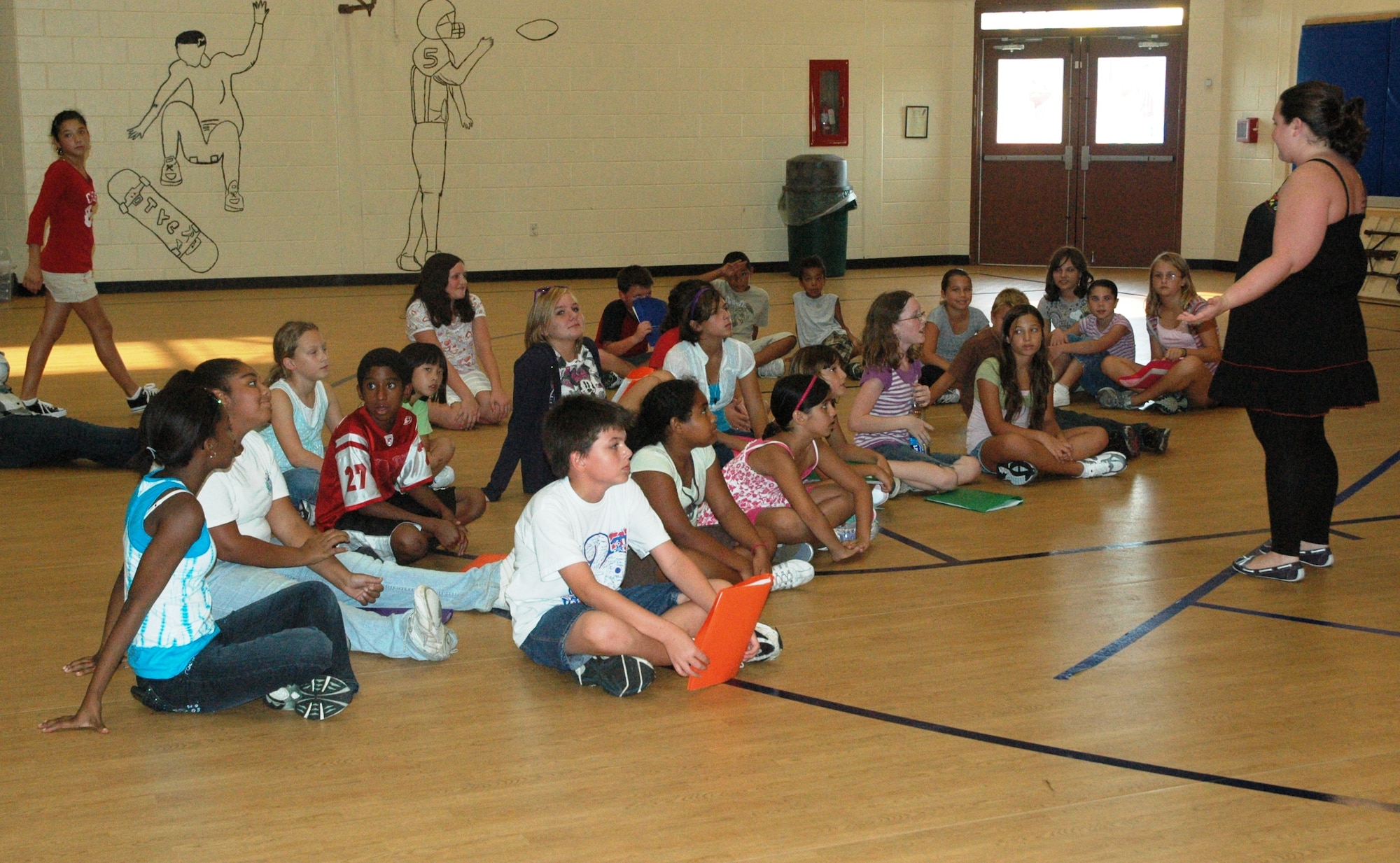 Tyndall Air Force Base youth prepare for rehearsal of the production, Princess and the Pea, which they are performing Aug. 21, 6 p.m. at the Youth Center gymnasium.  