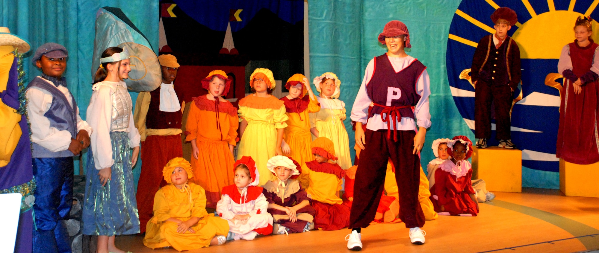 The cast of 'The Little Mermaid' perform one of the final scenes of the musical during a dress rehearsal Aug. 14 at the Eagle Heights Youth Center. The performance of the muscal was at 7 p.m. (U.S. Air Force photo/Airman 1st Class Matthew Hubby)