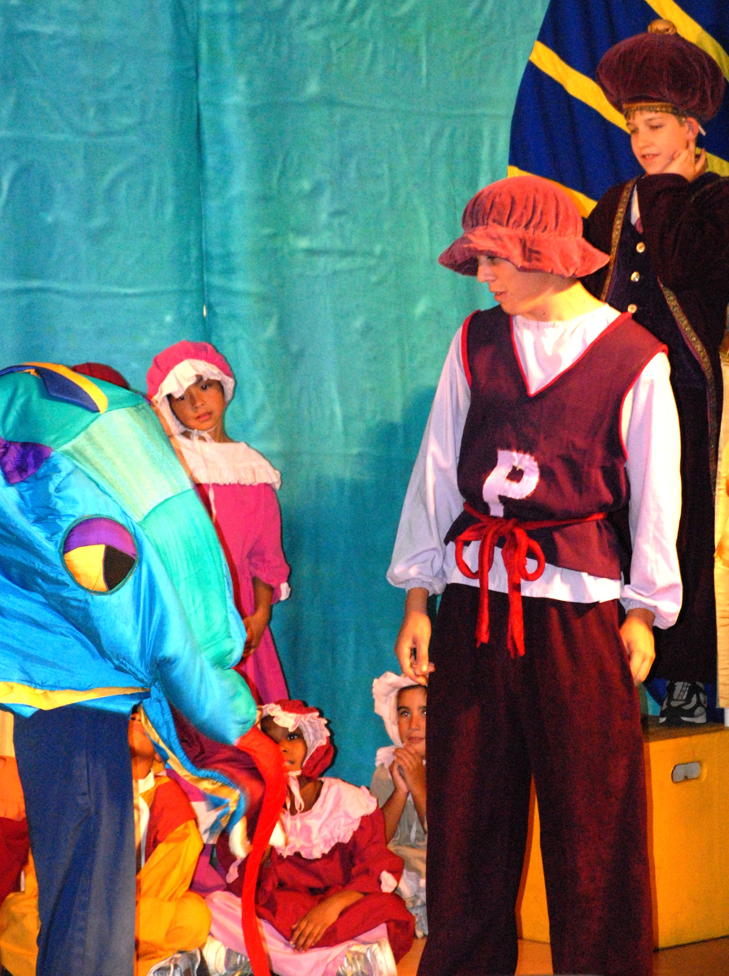 Children from Eagel Heights Youth Center perform a scene from 'The Little Mermaid' during a dress rehearsal Aug. 14. The musical was one of 15 created speecifically for the Missoula Children's Theatre touring group. (U.S. Air Force photo/Airman 1st Class Matthew Hubby)