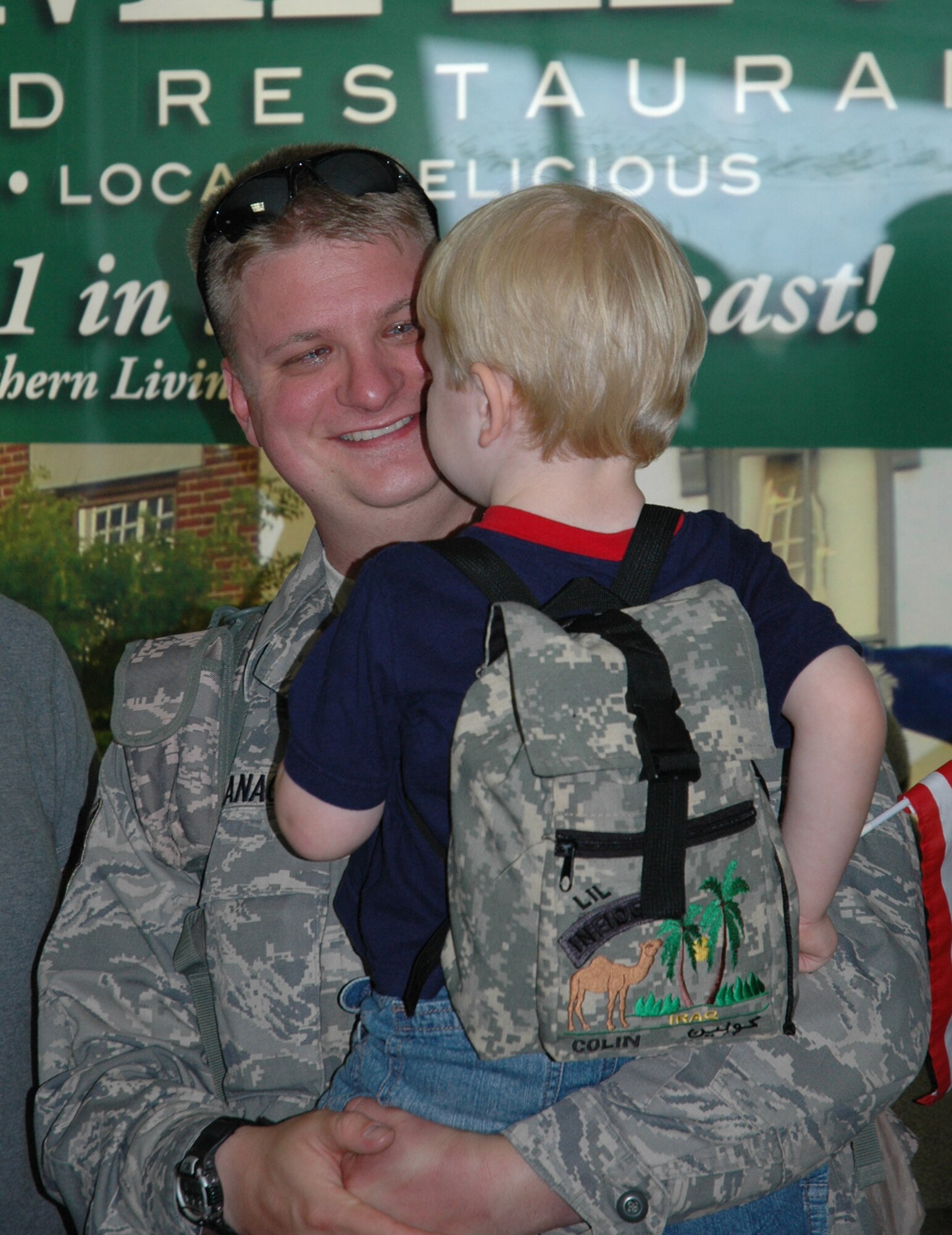 Thirteen Airmen from the 315th Airlift Wing’s Security Forces Squadron, Charleston Air Force Base, S.C., returned to Charleston yesterday after more than six months in Iraq. The Air Force Reserve security forces members were deployed to Kirkuk Air Base, Iraq, since February and were responsible for base defense. Their duties included police services, perimeter patrol, entry control, flight-line security, on-base investigations and searches of all vehicles and personnel entering the installation. (U.S. Air Force photo / Tony Clark)