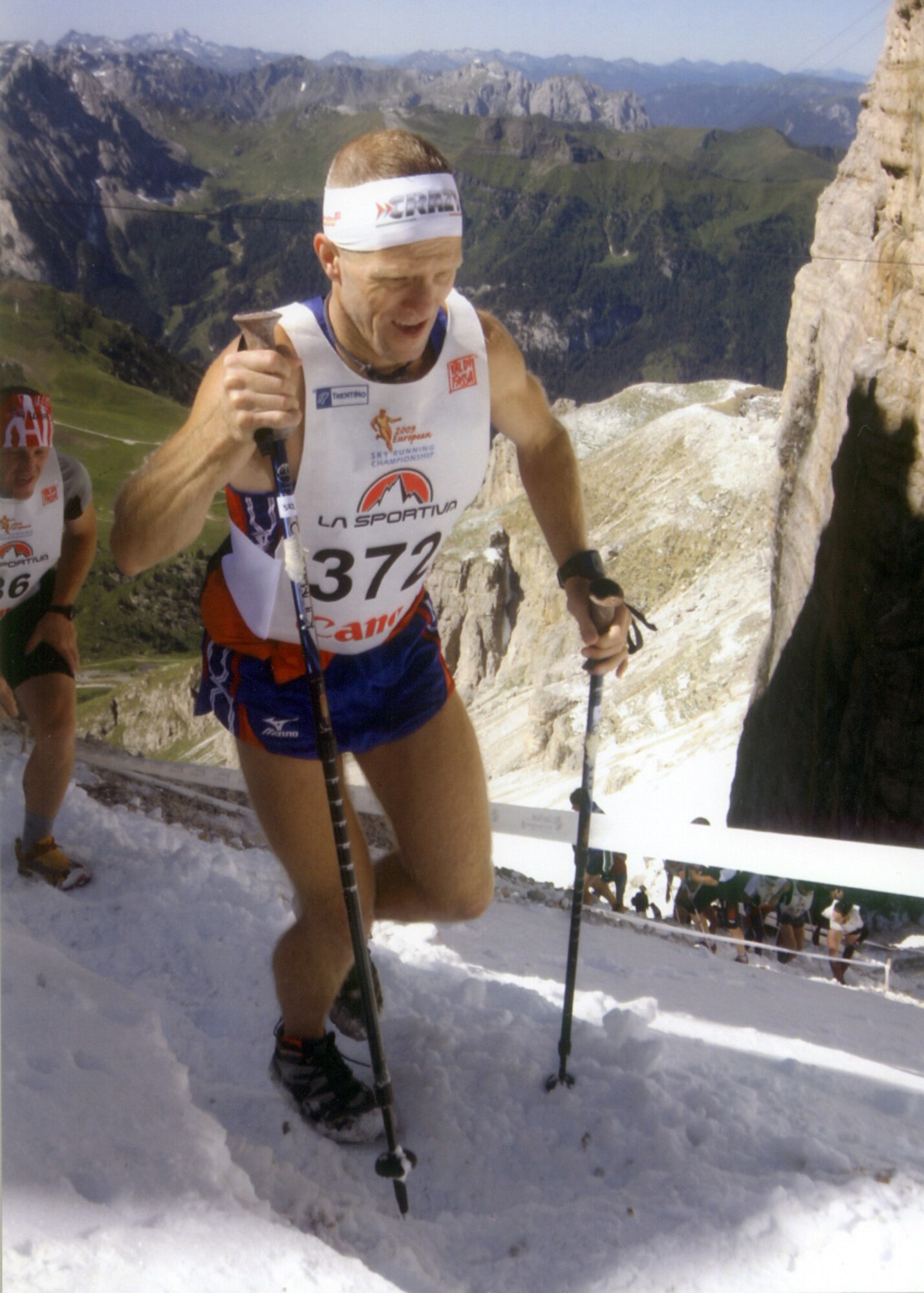 Tech. Sgt. Donnie Gray, No. 372, 31st Communications Squadron, is one of 548 participants from around the world who ran the 2009 Dolomites SkyRace in Canazei, Italy, July 19, 2009.  Sergeant Gray trained and ran the 19.7 kilometer event with fellow communicator Staff Sgt. Ryan Lucia as preparation for the 2009 Air Force Marathon being held at Wright-Patterson Air Force Base, Ohio.  (Courtesy photo)