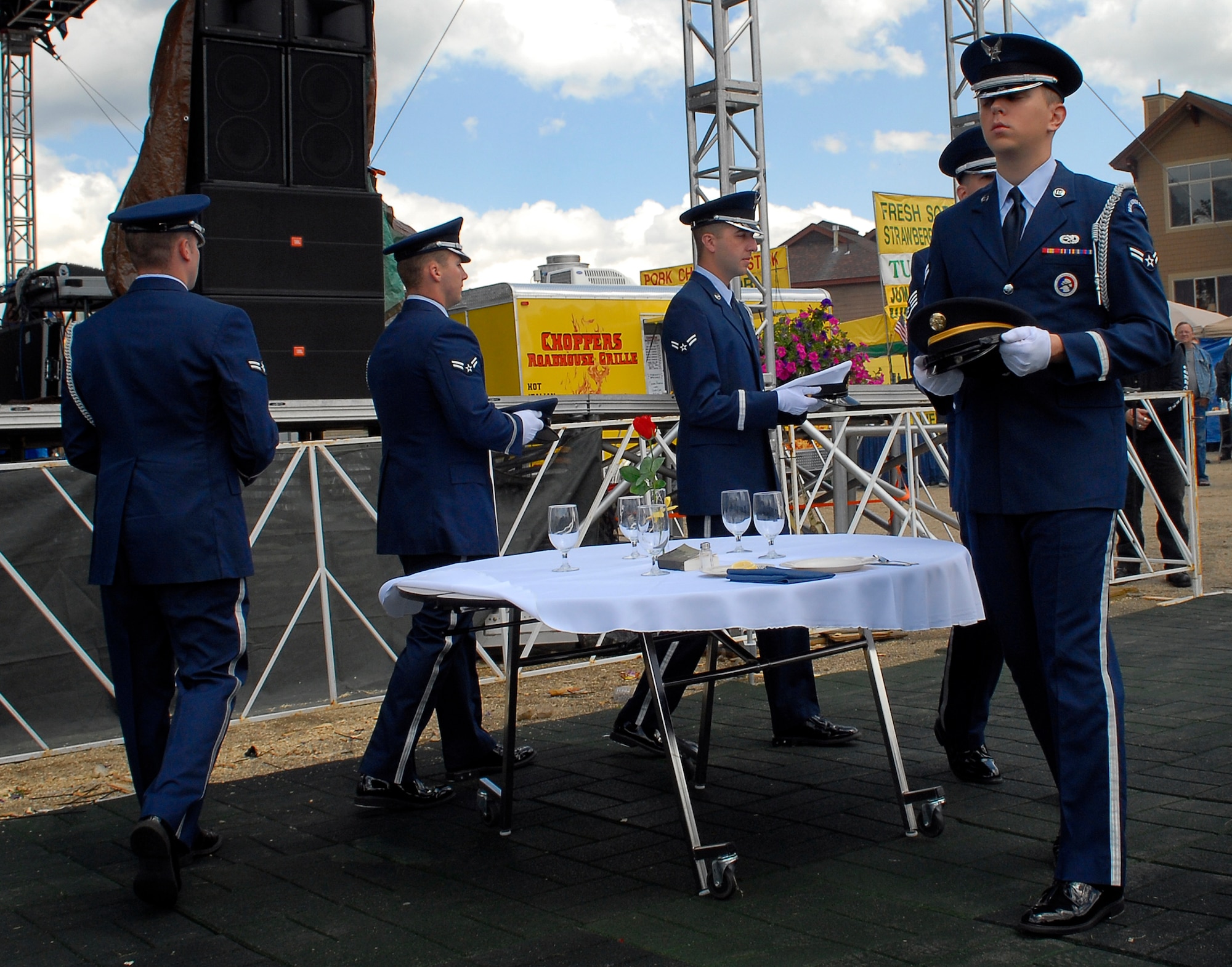 Mile High Honor Guard members honor prisoners of war and those missing in action with a remembrance ceremony. More than 15,000 people attended the rally. (U.S. Air Force photo by Tech. Sgt. J. LaVoie)