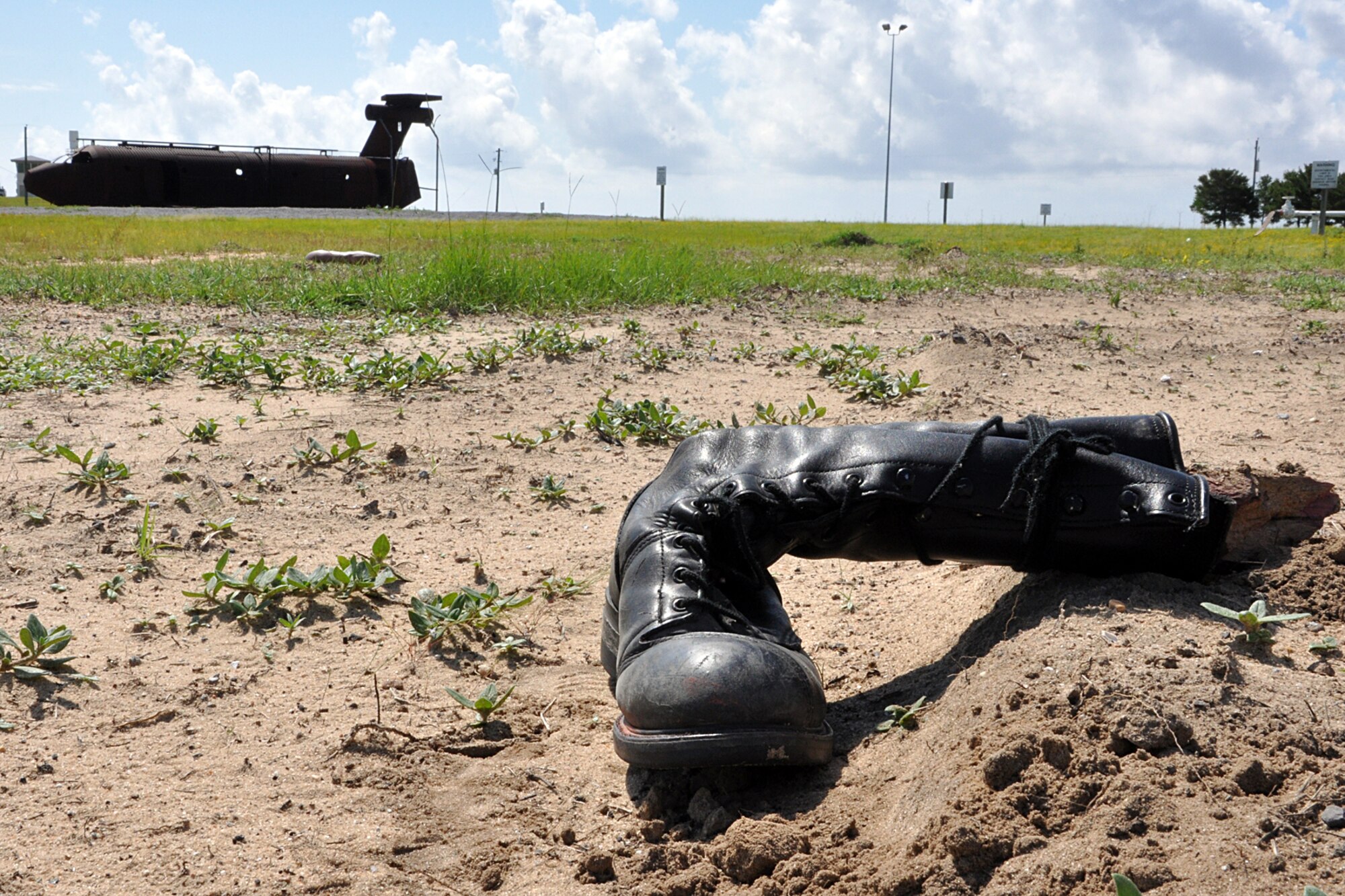 EGLIN AIR FORCE BASE, Fla. – Simulated body parts lay strewn across the ground at a simulated crash site during a nuclear accident response exercise here, Aug. 18. The NARE put Eglin’s readiness to the test after a simulated C-17 Globemaster declared an in-flight-emergency and subsequently crashed with 10 people and a special weapon on board. These exercises maintain readiness for Eglin’s emergency responders, follow-on forces and maintain qualifications of command and control personnel. During the exercise, agencies had the opportunity to work with other Eglin units they don’t train with regularly. (U.S. Air Force photo/ Airman Anthony Jennings)