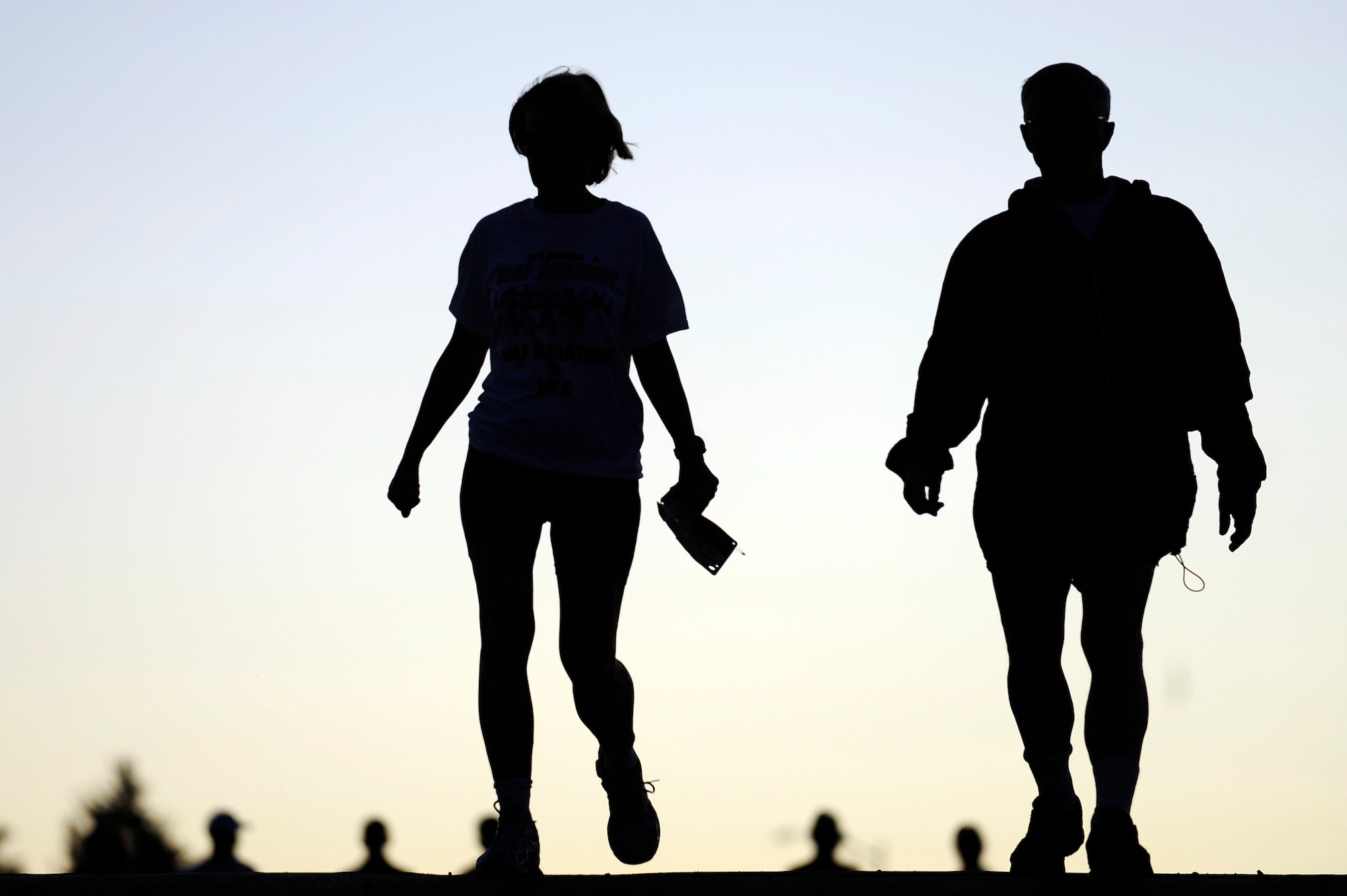 Competitors warm up before running in the Air Force Academy's 10k and half-marathon events Aug. 15. (U.S. Air Force photo/Mike Kaplan)