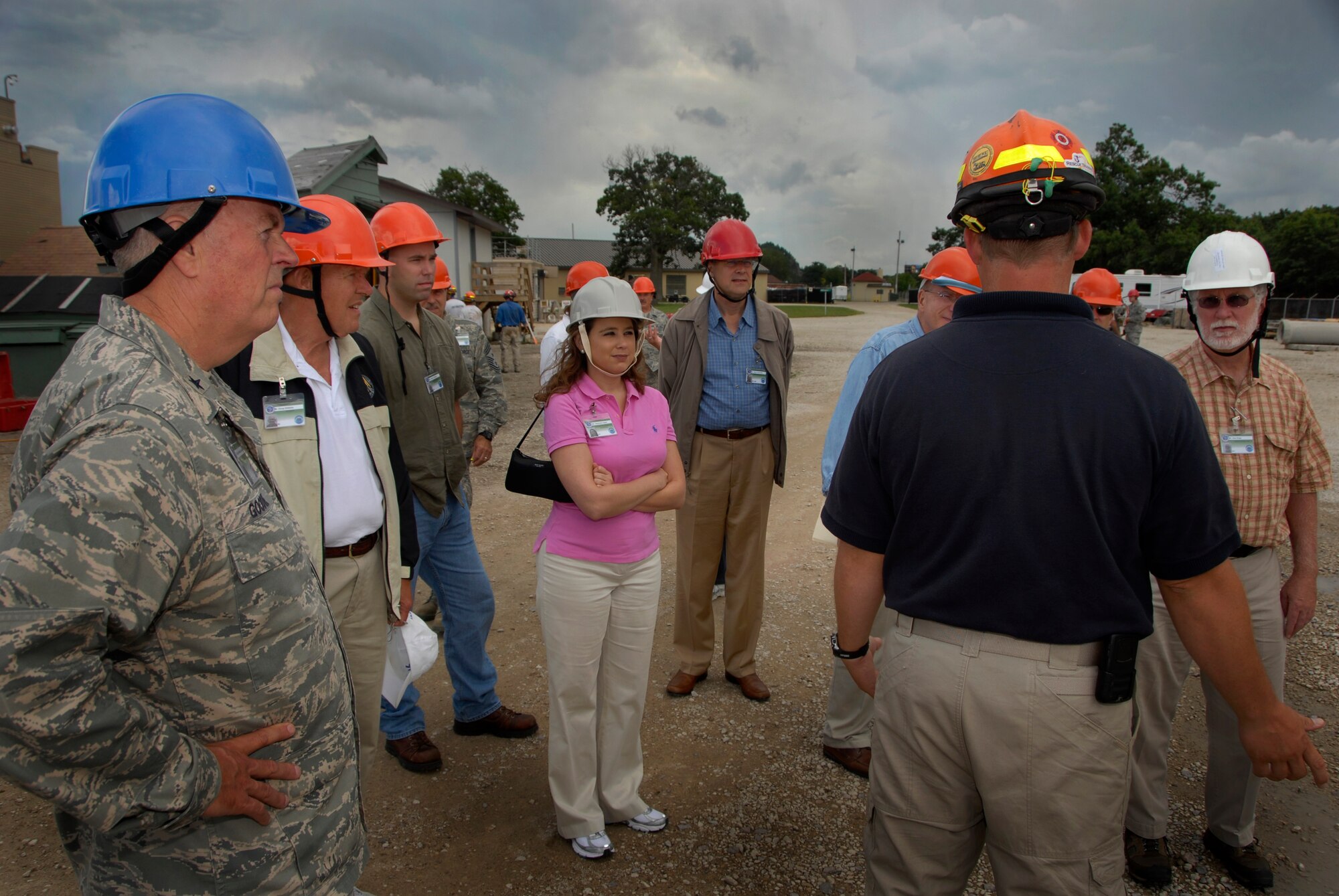 Civic leaders from seven Midwestern states attending the National Guard Bureau sponsored Business and Industry Days, tour the Regional Emergency All-Climate Training Center (REACT) at Volk Field Combat Readiness Training Center, WI, Aug. 20, 2009.   The REACT facility provides the necessary training required for safe and successful response to natural and manmade disasters to both military and civilian personnel.  (U.S. Air Force photo by Staff Sgt. Ashley Bell)