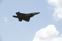 An F-22 Raptor takes flight for a joint training opportunity with F-15 Eagles from the 125th Fighter Wing, Florida Air National Guard, Jacksonville, Fl, August 8, 2009.  The 125th Fighter Wing is hosting four F-22 Raptors from the 43rd Fighter Squadron, 325th Fighter Wing, Tyndall AFB, Fl for two days of intensive integration training Aug. 8-9.(Florida Air National Guard photo by TSgt. Shelley Gill) (Cleared)