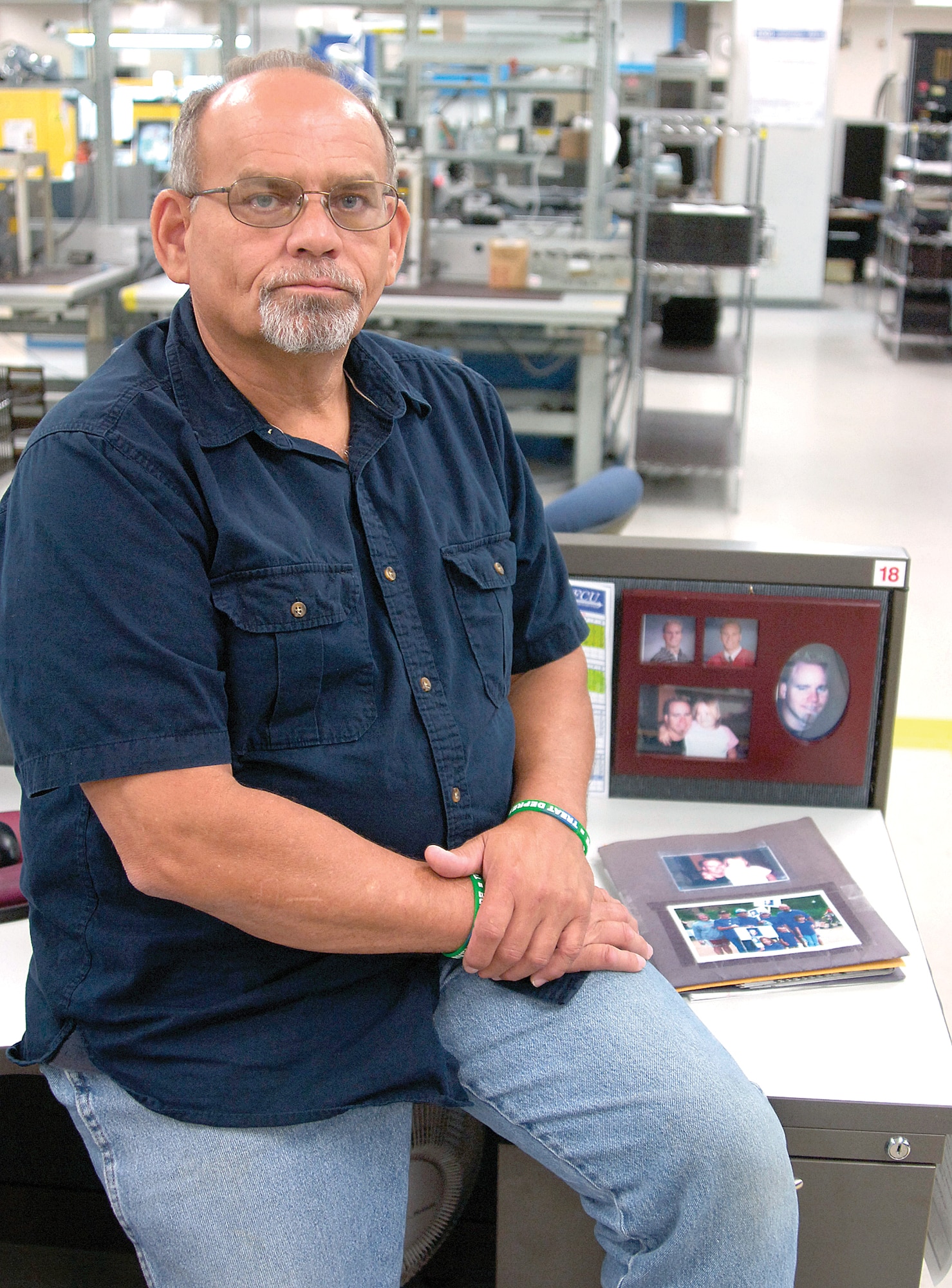 Rocky Dunham, a 552nd Commodities Maintenance Squadron tools and parts attendant, campaigns for suicide prevention. His personal mission was sparked by the tragedy of his son’s suicide. (Air Force photo/Margo Wright) 