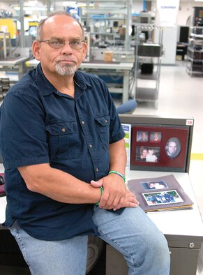 Rocky Dunham, a 552nd Commodities Maintenance Squadron tools and parts attendant, campaigns for suicide prevention. His personal mission was sparked by the tragedy of his son’s suicide. (Air Force photo by Margo Wright) 