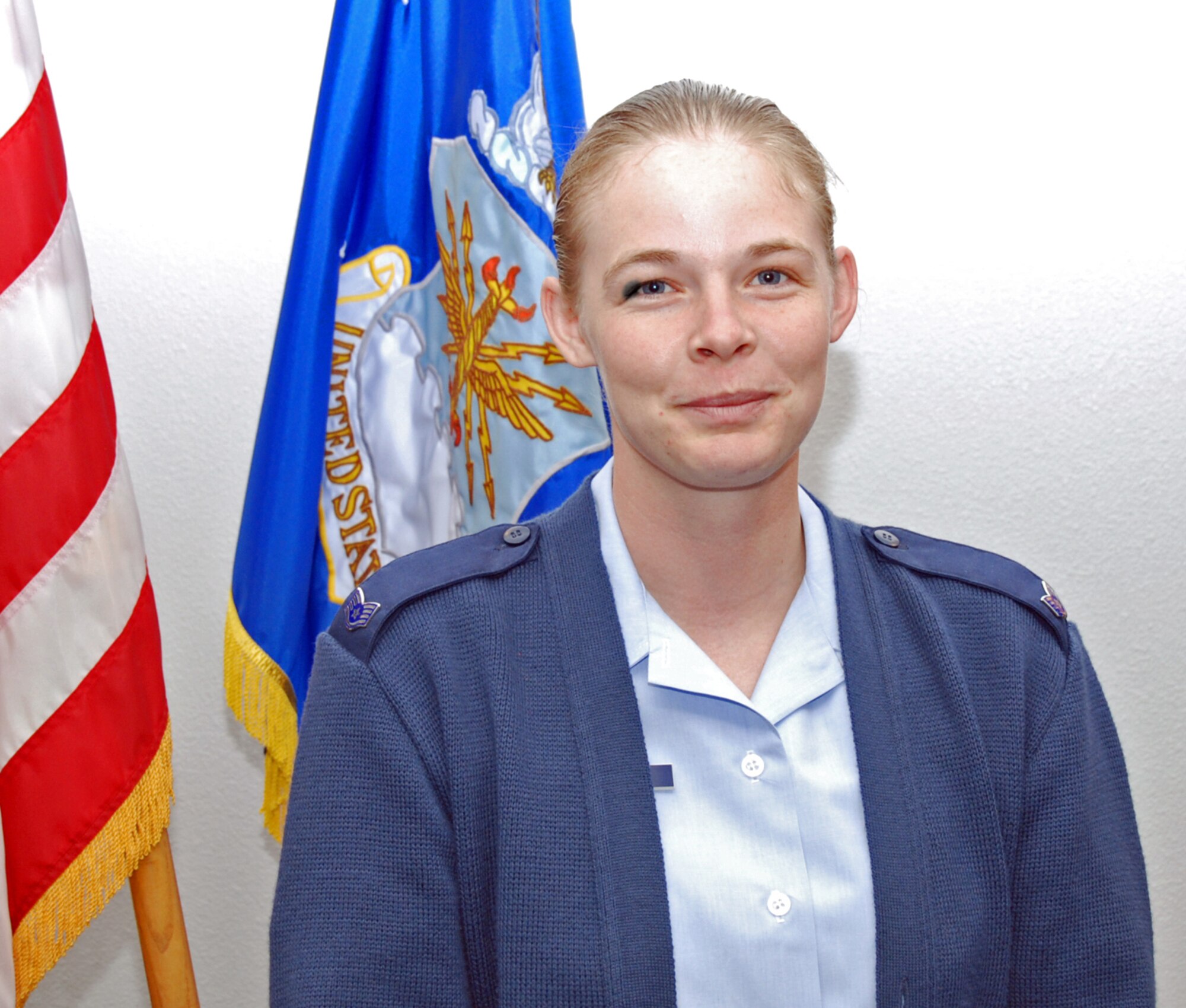 Staff Sgt. Nichole Piazzo was selected for this week's First Knight award. This award is designed to recognize outstanding Airmen and civilians each week for the work they do every day. (Air Force photo by Tech. Sgt. Ray Bowden)
