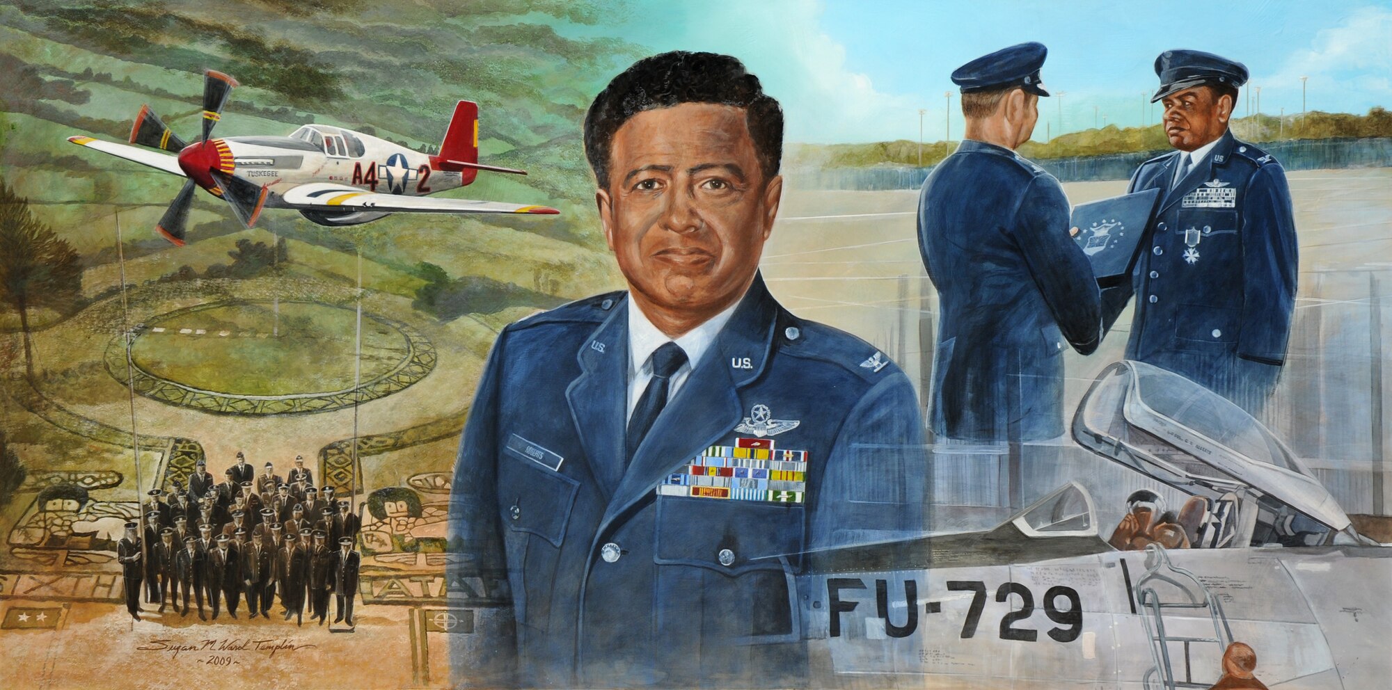 Tribute painting to Col. Roberts