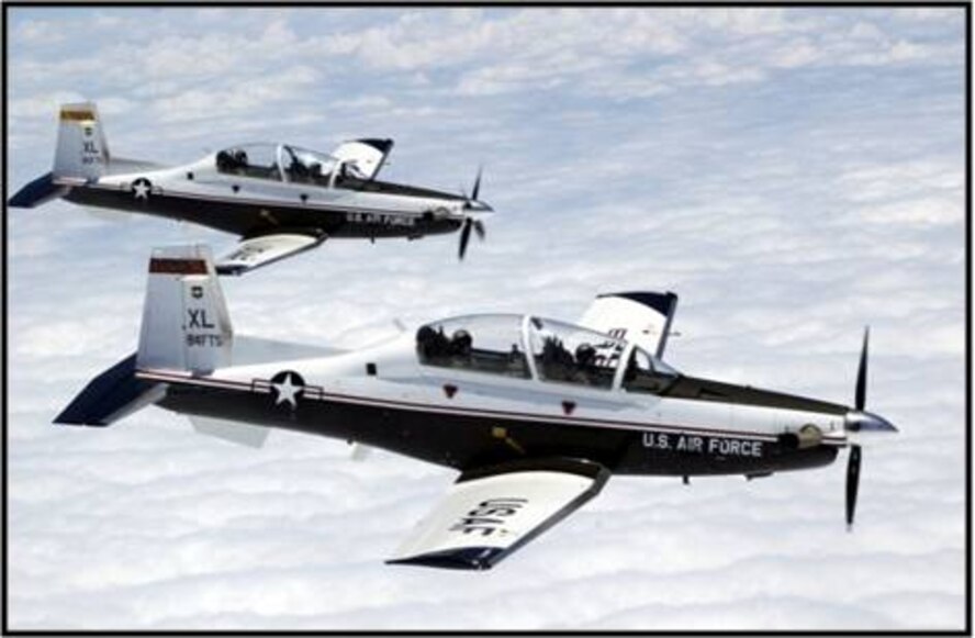 LAUGHLIN AIR FORCE BASE, Texas -- The first 84th Flying Training Squadron instructor pilots chozen to convert to the T-6A Texan II from the T-37 Tweet entered pilot instructor training on August 28, 2002 at Randolph Air Force Base, Texas.  (U.S. Air Force courtesy photo)
