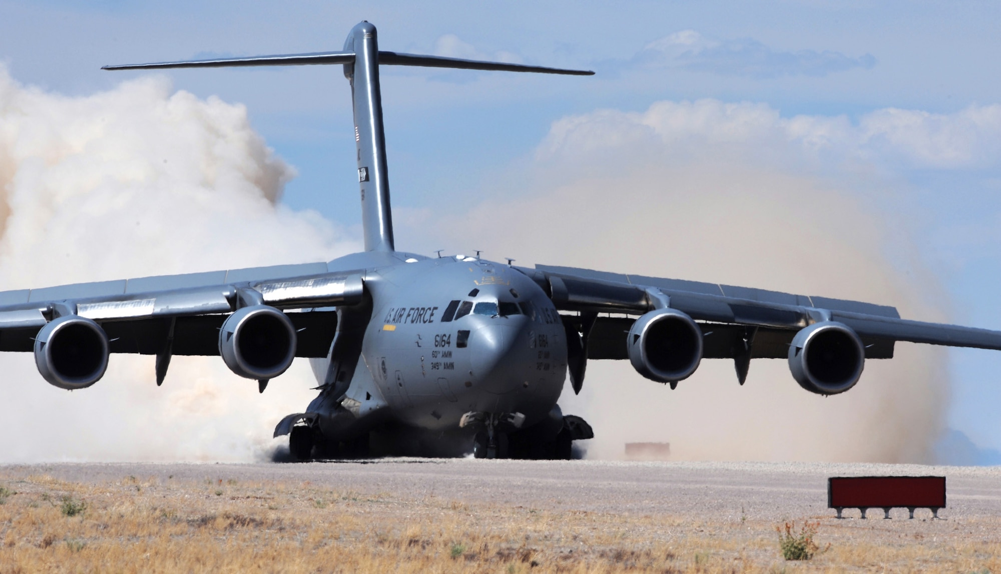 The C-17 Globemaster III is capable of rapid strategic delivery of troops and all types of cargo to main operating bases or directly to forward bases in the deployment area. The aircraft can perform tactical airlift and airdrop missions and can also transport litters and ambulatory patients during aeromedical evacuations when required. (U.S. Air Force photo)
