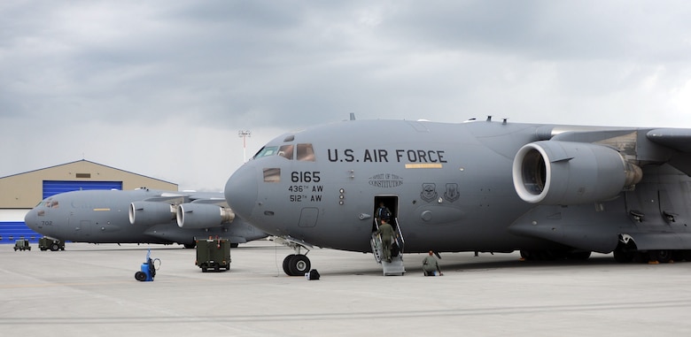 Airmen from the Air Force Reserve Command's 512th Airlift Wing at Dover Air Force Base, Del., flew a C-17 Globemaster III to Canadian Forces Base Trenton, Ontario, to spend three days with Royal Canadian Air Force members to forge a partnership and identify future training opportunities for flying, aerial port operations, airlift control and maintenance procedures. (U.S. Air Force photo/Capt. Marnee A.C. Losurdo)