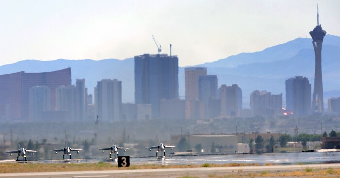 NELLIS AIR FORCE BASE Nev.-- Italian Air Force AMX fighters prepare for take off during Red Flag 09-5 training mission Aug. 26. Red Flag is a realistic air combat training exercise conducted over the 15,000-square-mile Nevada Test and Training Range north of Las Vegas. The two-week exercise is administered through the 414th Combat Training Squadron at Nellis Air Force Base and is just one in a series of advanced training programs offered by the U.S. Air Force Warfare Center. U.S. Air Force, Navy and Marines Corps units from Nevada, Massachusetts, Utah, Louisiana, California, Washington, Oklahoma, Florida and Kansas are participating in Red Flag 09-5 along with allied forces from Italy and the United Arab Emirates. The exercise ends Sept. 4. (U. S. Air Force photo by Tech. Sgt. Michael R. Holzworth/Released)