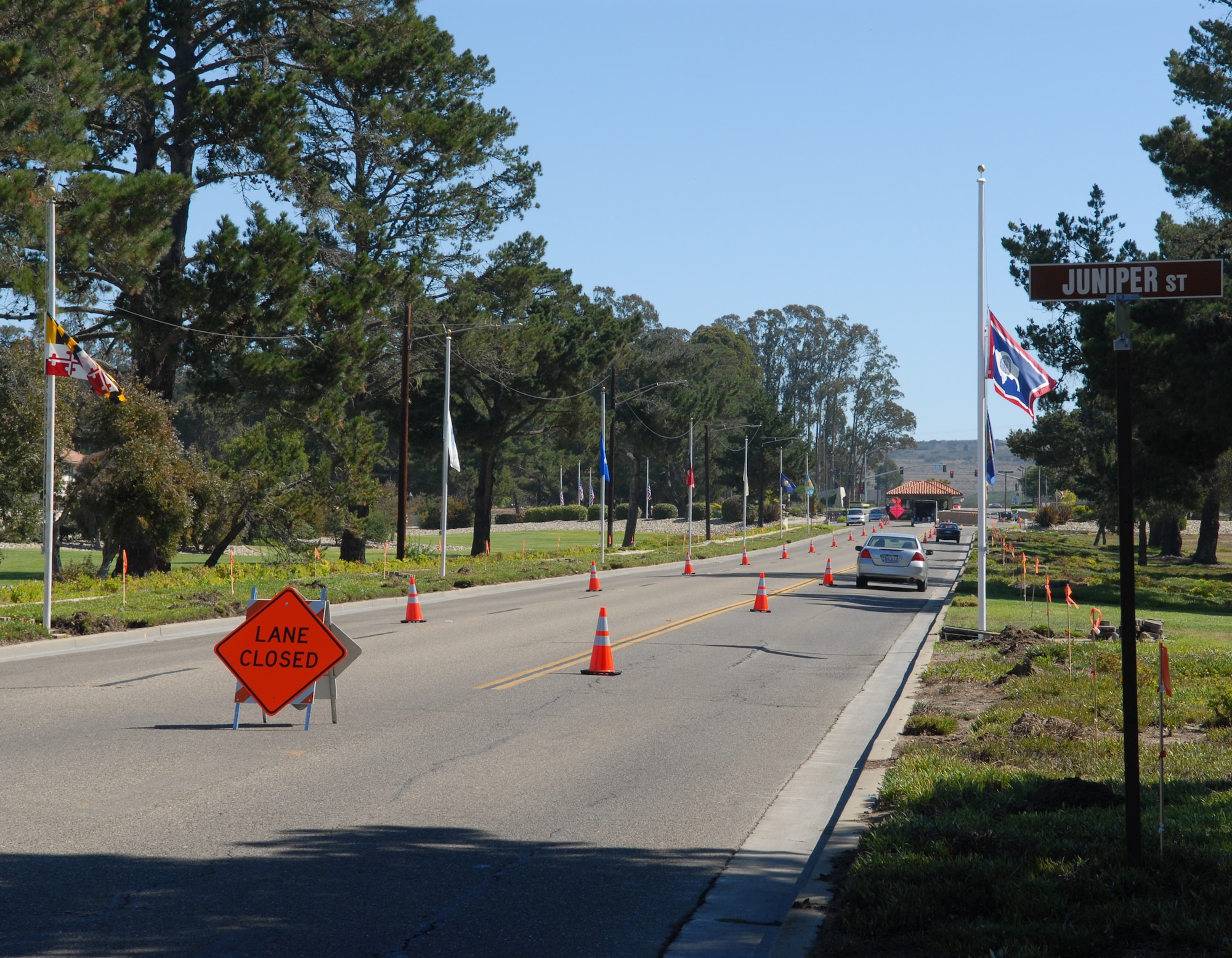 VANDENBERG AIR FORCE BASE, Calif. --  Construction on California Boulevard here will run through early December. The 30th Civil Engineer Squadron will peform maintenance on the road from the Santa Maria Gate to Utah Avenue. (U.S. Air Force photo/Airman 1st Class Angelina DellaRocco-Rukavina)