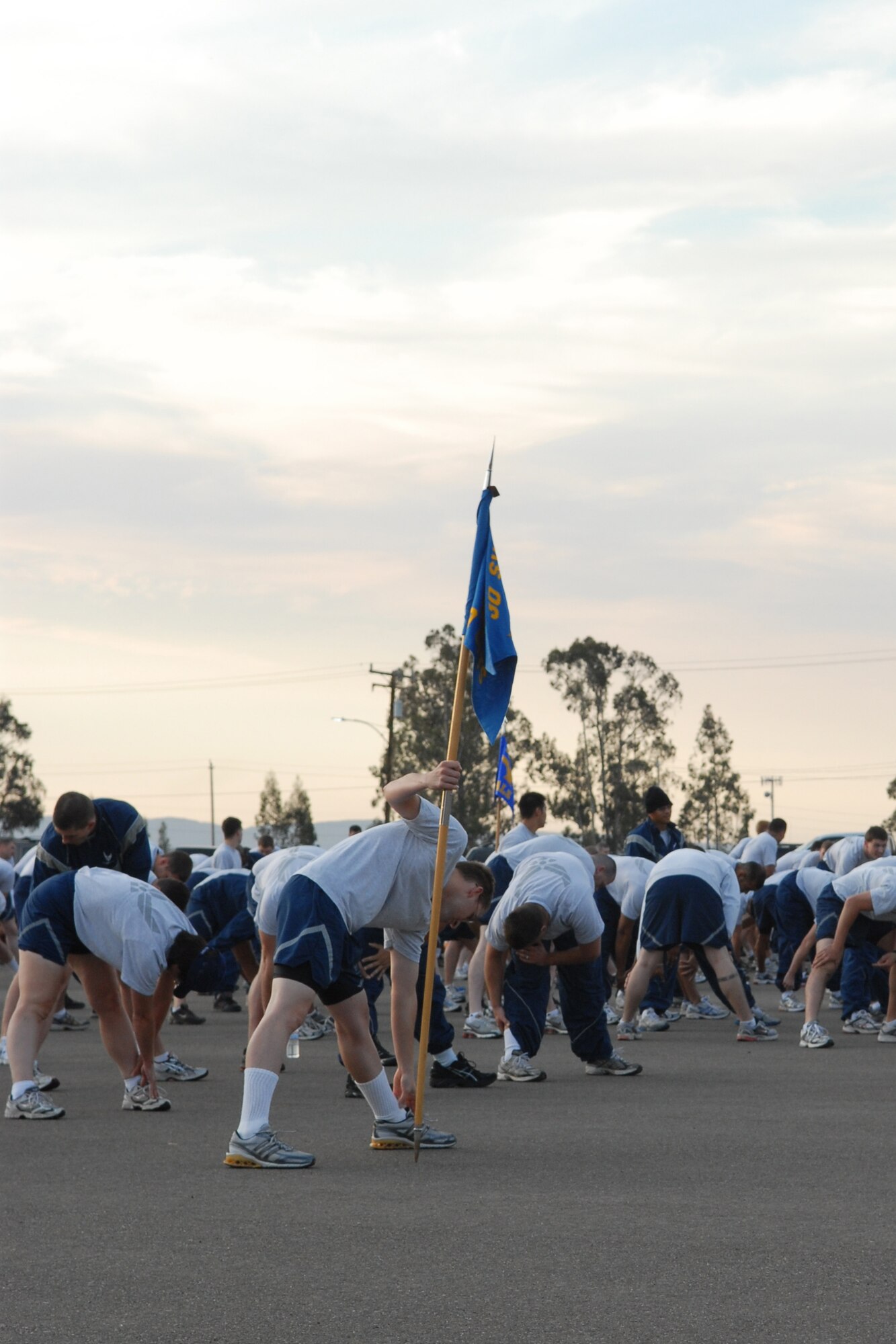 VANDENBERG AIR FORCE BASE, Calif. – The 30th Space Wing participates in the monthly Fit-to-Fight Run here Aug. 28. Airmen here run together monthly, highlighting the "Fit-to-Fight" force. The event is meant to encourage Airmen to maintain the Air Force's health and fitness standards. (U.S. Air Force photo/Airman 1st Class Angelina DellaRocco-Rukavina)