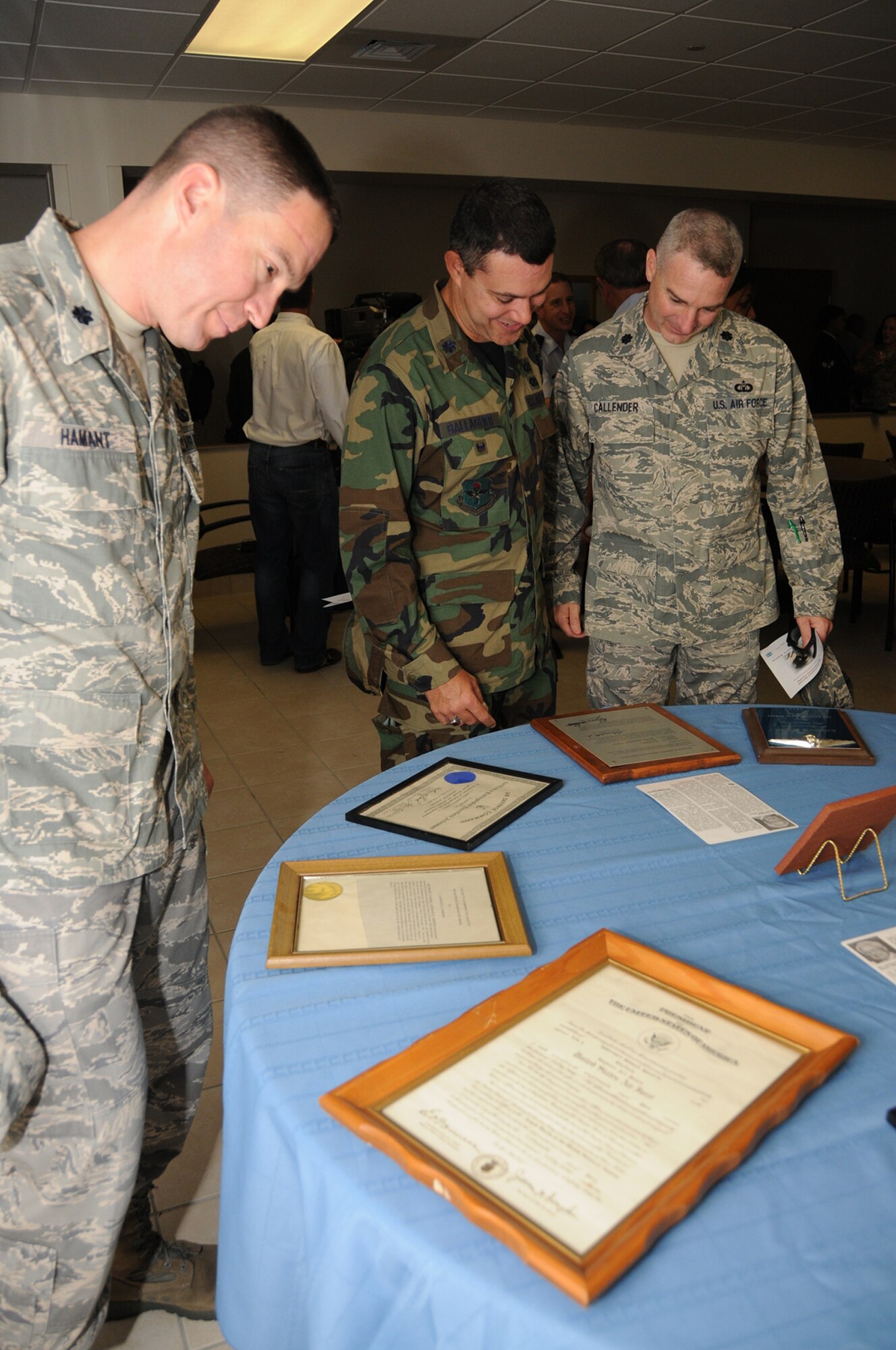 Team Keesler held a dedication ceremony of the Consolidated Aircraft Maintenance Facility named after Col. (Ret.) Lawrence Roberts who served as a Tuskegee Airman and adopted Biloxi, Miss. as his home. The $22.6 million facility will be used to  maintain the C-130J six-bladed composite  propeller, and many other significant maintenance capabilities. The Roberts' family, along with over 250 community and civic leaders, shared in the momentous occasion. (U.S. Air Force photo by Kemberly Groue)