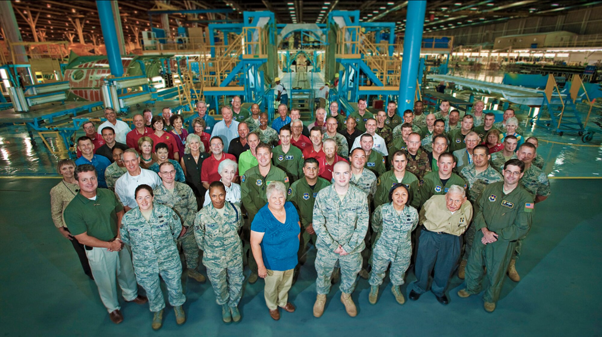 Civic leaders from the Little Rock Air Force Base, Ark. community visited Dobbins Air Reserve Base and toured the C-130 production line at Lockheed Martin Aug. 27. 