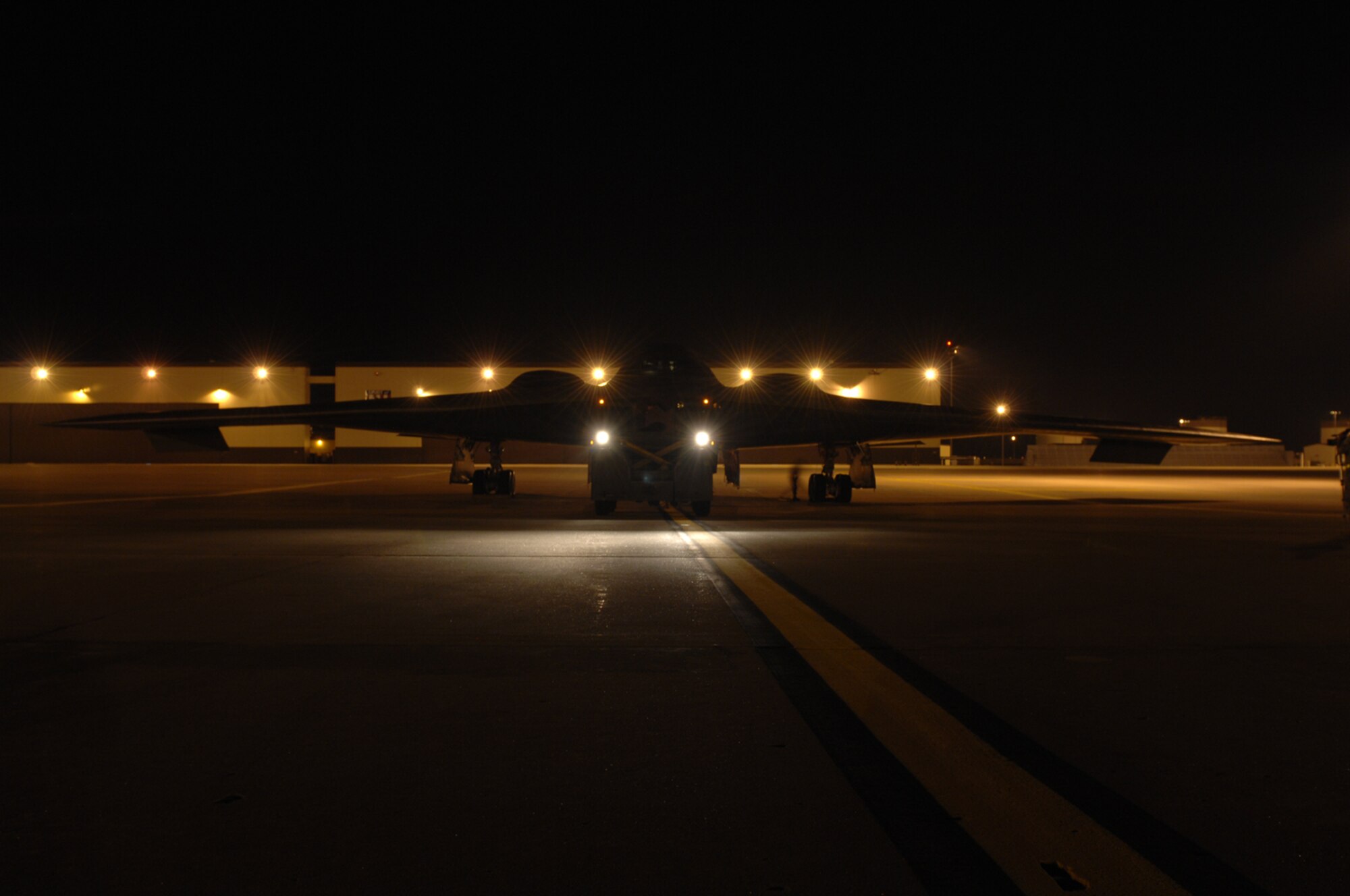 WHITEMAN AIR FORCE BASE, Mo. - Members of the 509th Aircraft Maintenance Squadron tow a B-2, Spirit of South Carolina, to the wash rack Aug. 27.  The B-2 is scheduled for a wash, which is required every 180 days and takes one to two days to complete.  (U.S. Air Force photo/Senior Airman Jessica Snow)