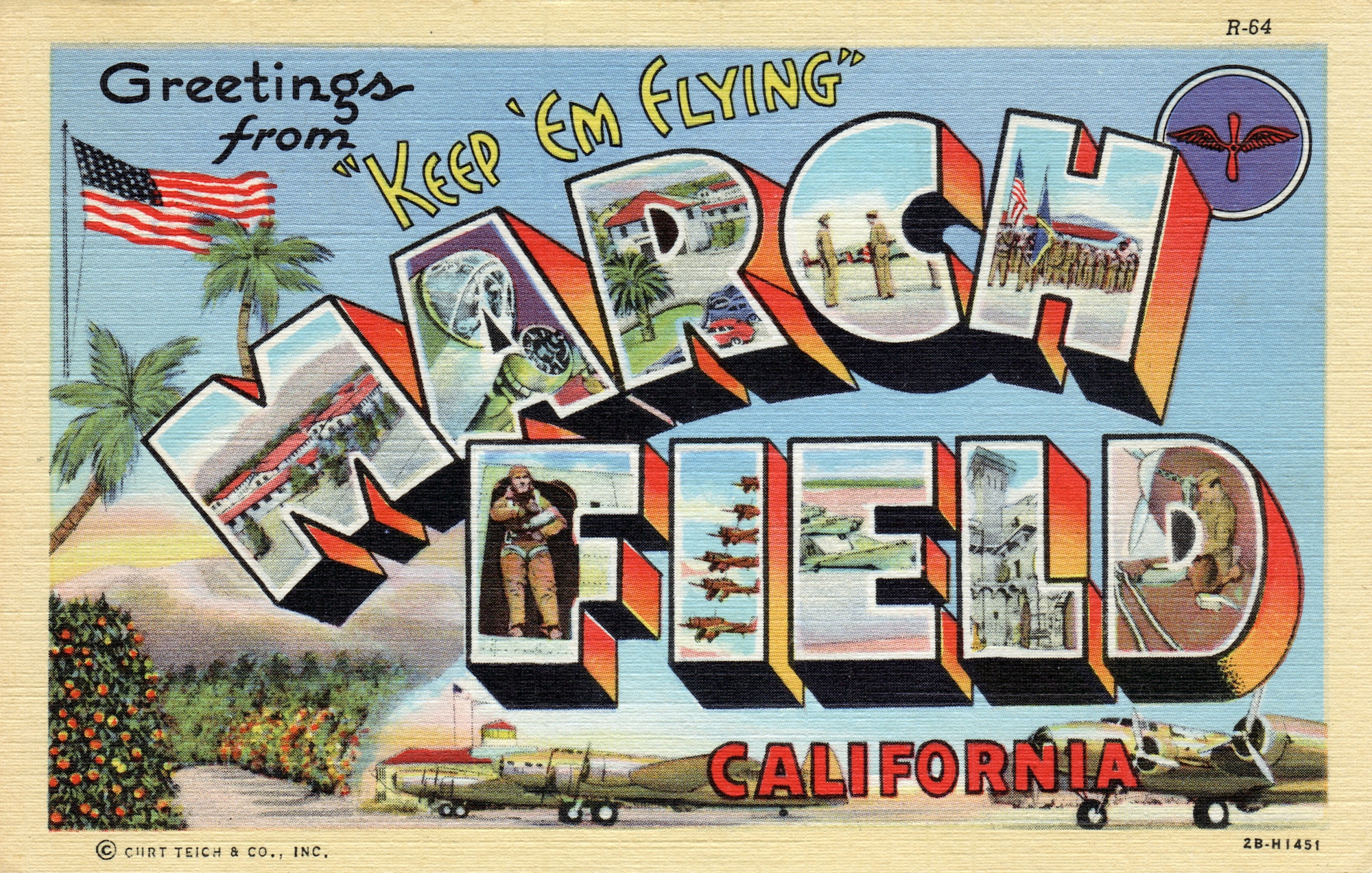 Postcards have been very popular souvenirs in the United State since they originated near the end of the nineteenth century, and March Field was no exception. (Photo courtesy of March Field Air Museum)