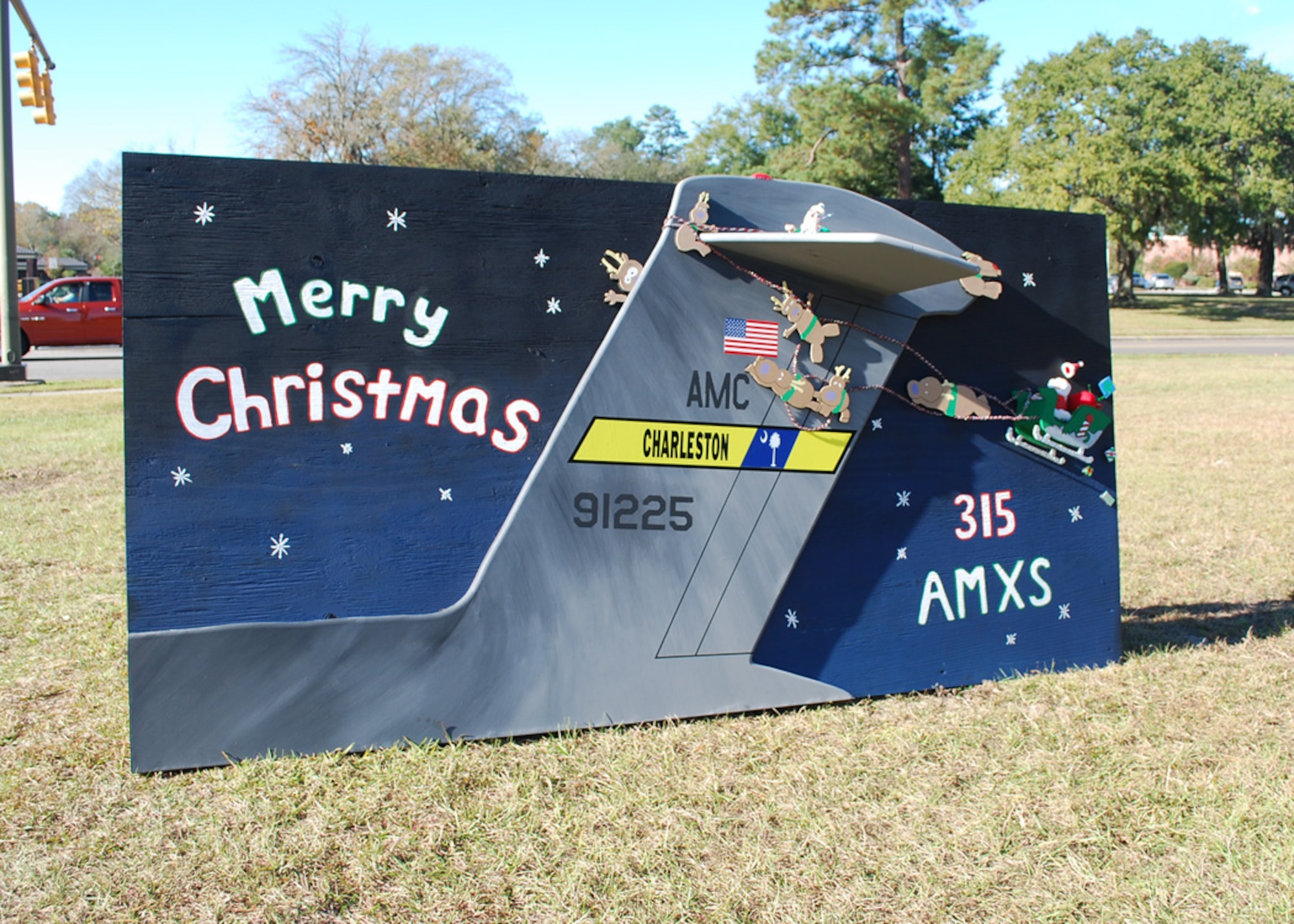 A life size greeting card designed by the 315th Aircraft Maintenance Squadron. (U.S. Air Force photo/Tech. Sgt. Jeff Kelly)
