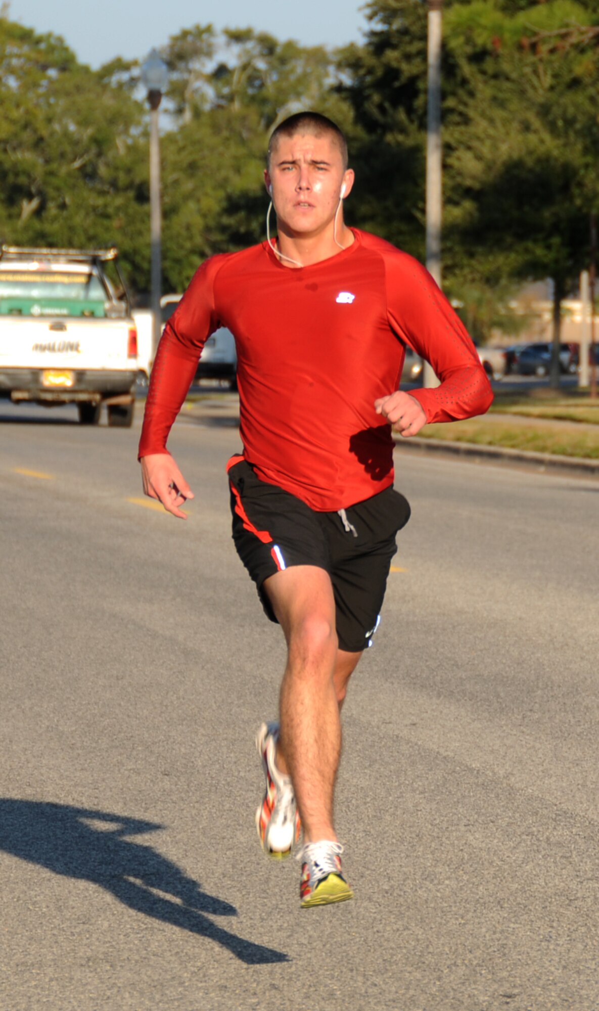 Anthony Wilson was the top male finisher in the Great American Smokeout 5-kilometer run Nov. 19.  Wilson, 81st Security Forces Squadron, finished in 18 minutes, 7 seconds.    (U.S. Air Force photo by Kemberly Groue)