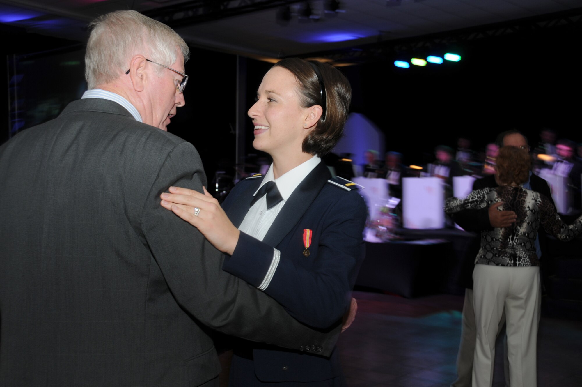 Don Commiskey of Gulfport dances with 2nd Lt. Lauren Hedlund, 81st Medical Group, at the Harrison County Senior Citizen Prom Nov. 18 at the Imperial Palace.  Keesler members danced and mingled with the guests at the annual event.  (U.S. Air Force photo by Kemberly Groue)