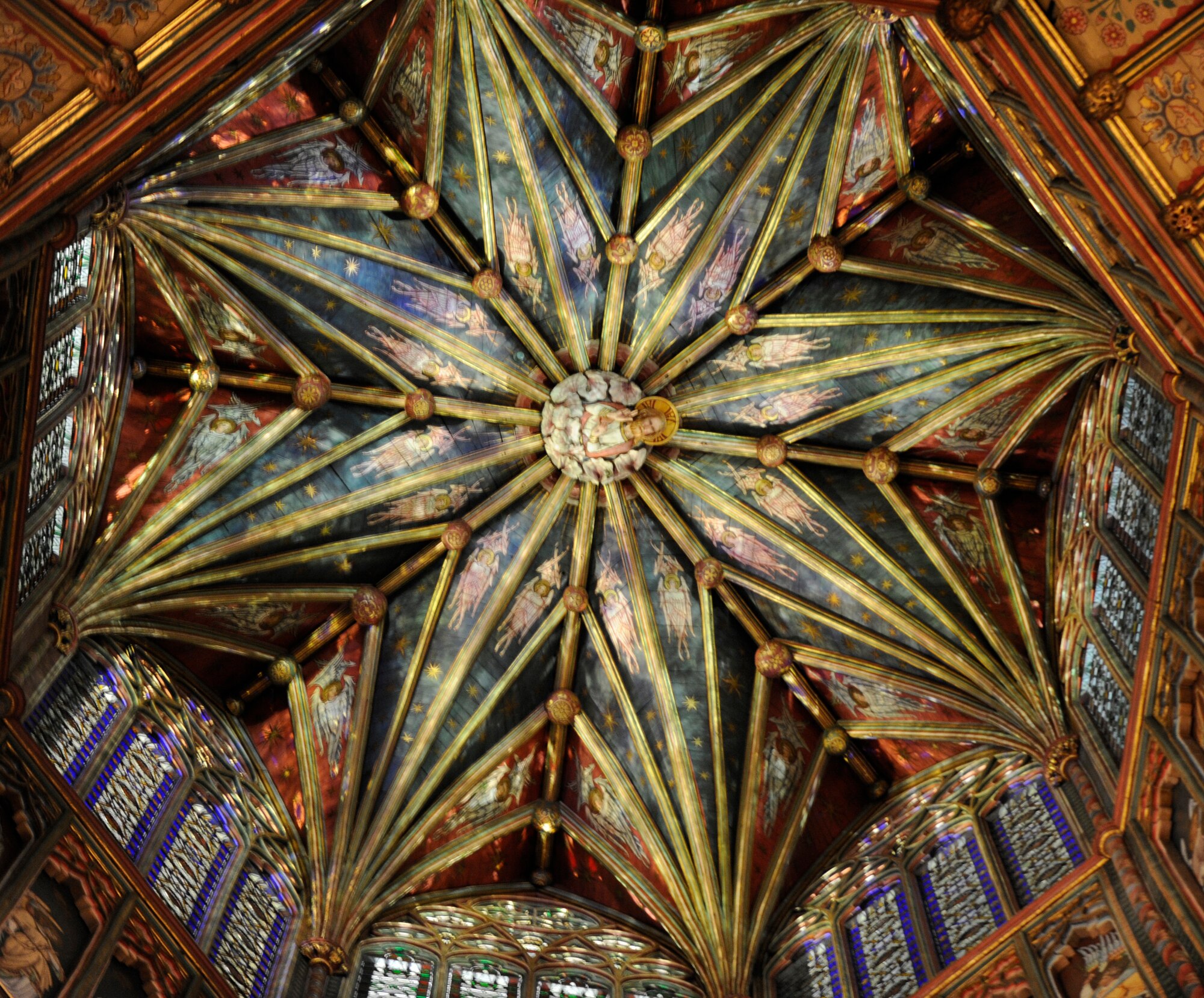 RAF MILDENHALL, England -- The Octagon in Ely Cathedral, full of vibrant colors, depicts Christ in glory.  (U.S. Air Force photo/Staff Sgt. Christopher L. Ingersoll)