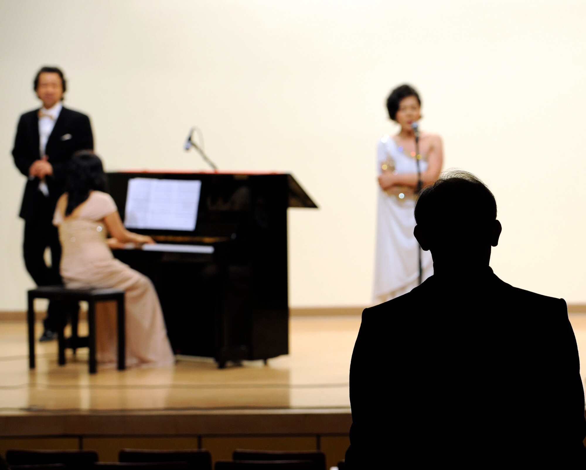 The Pyeongtaek University performs in their 5th Annual Friendship Concert at Osan American High School auditorium Dec. 2. The concert consisted of seven performances with classical music and christmas carols.  (U.S. Air Force photo/Senior Airman Stephenie Wade)



