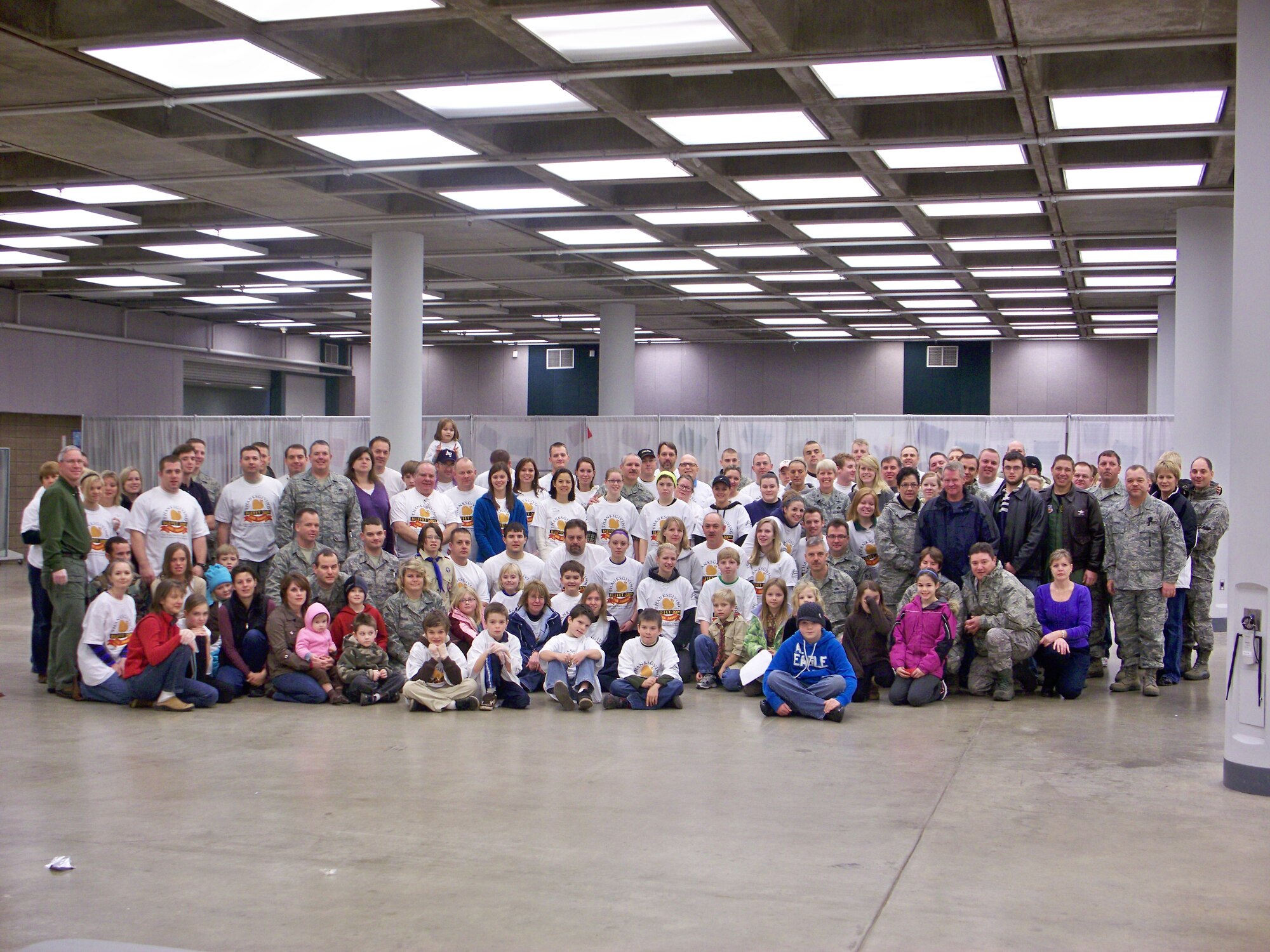 Over 100 volunteers comprised of members of the 148th Fighter Wing and their families gathered on Thanksgiving morning to help with the Thanksgiving Day buffet and meal delivery Nov. 26th, 2009 in Duluth, Minn.  The 148th has been participating in the event since 2005. 