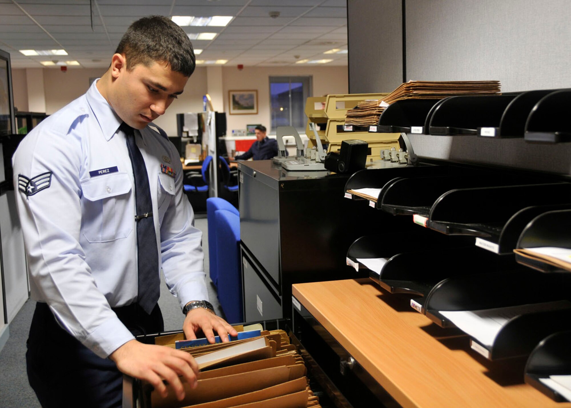 Senior Airman Jesus Perez, 48th Civil Engineer Squadron, Operations manager was nominated for the Liberty Spotlight by his chain of command because he portrays the Air Force core value of "Excellence in All We Do." (U.S. Air Force photo/Airman 1st Class Eboni Knox) 