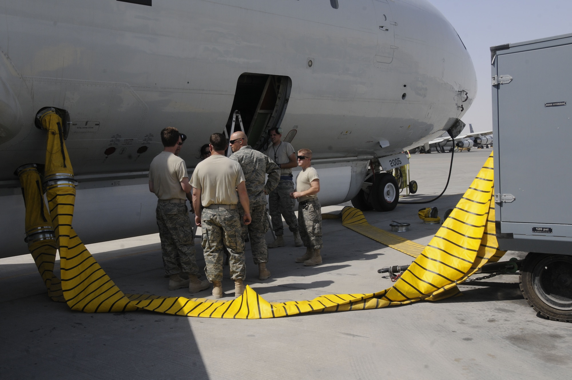 About a dozen people in the 642nd Combat Sustainment Group are involved with developing specifications for a redesign of flightline air conditioners that are critical to the operation of aircraft in high temperatures. Courtesy photo